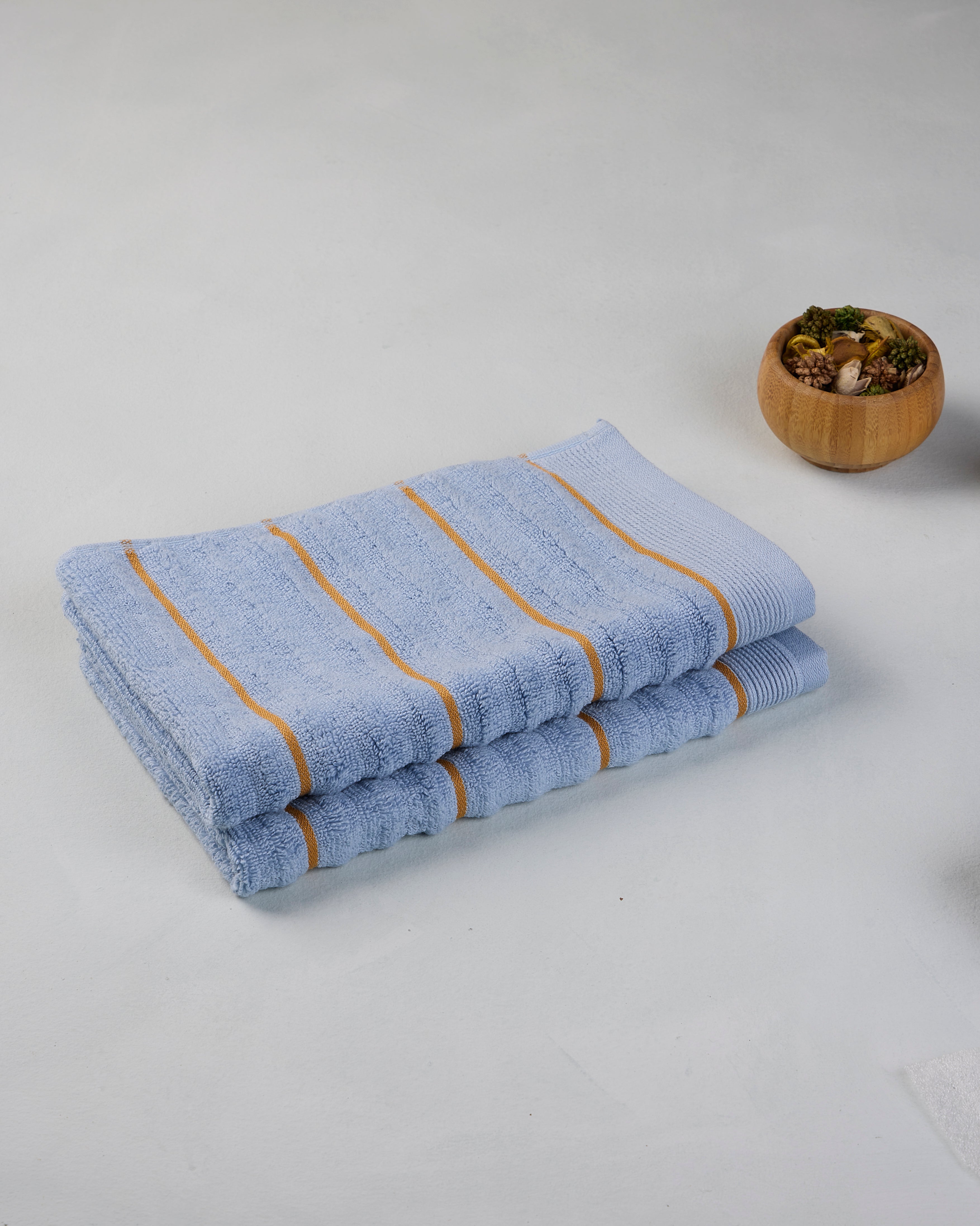 Elite Collection, Plush Quickdry | Hand Towel | 550 GSM Pack of 2 - Dolphin Blue by Himeya