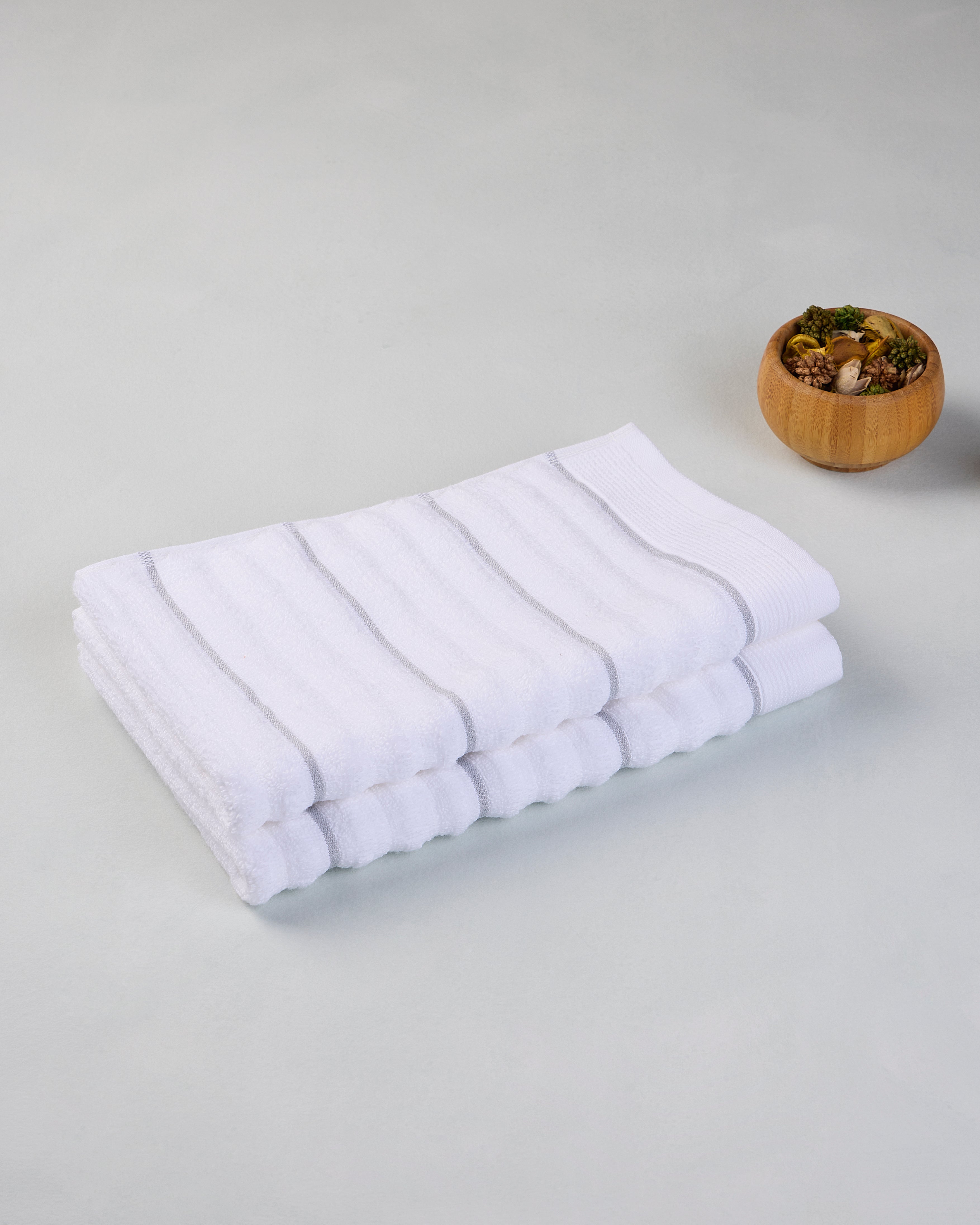 Elite Collection, Plush Quickdry | Hand Towel | 550 GSM Pack of 2 - Star White by Himeya