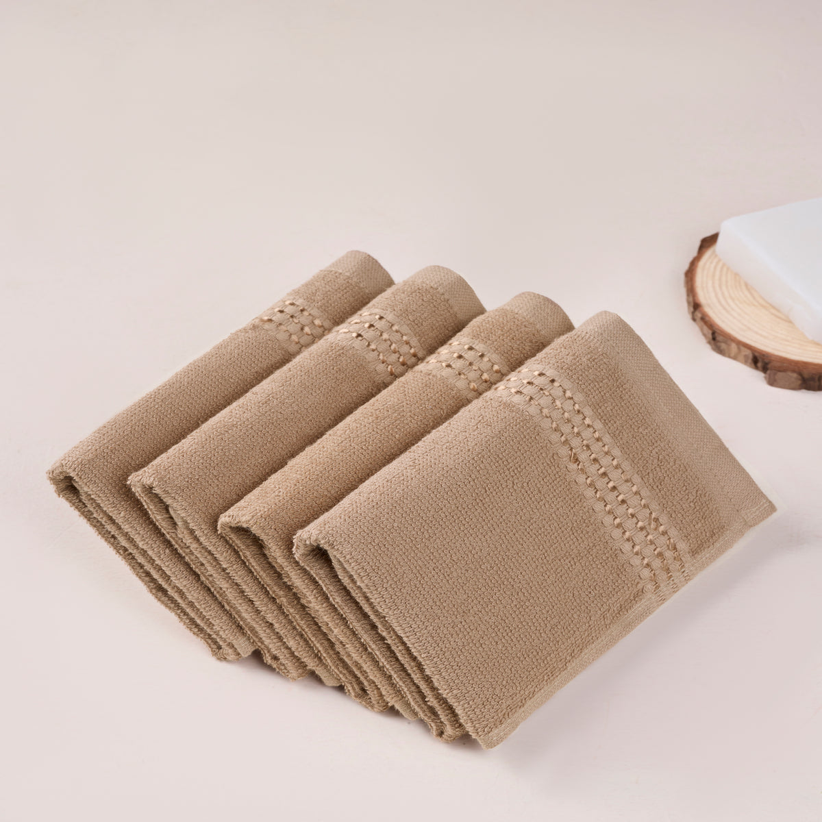 Comfort Collection | FaceTowel( Pack of 4)  320 GSM| Mocha Beige