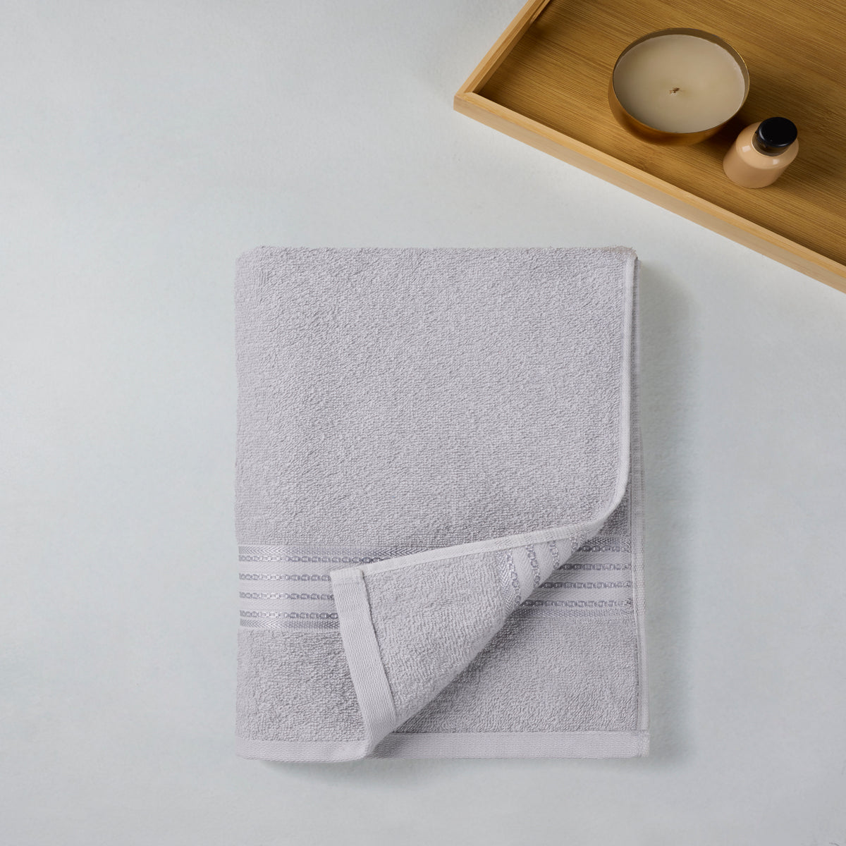 Classic Cotton|Bath Towel (Pack of 2) |380 GSM | Grey