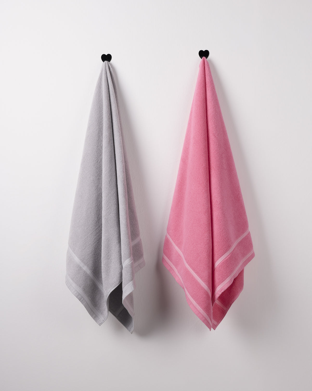 Zero Twist Cotton | Bath Towel | 350 GSM | Pink & Grey