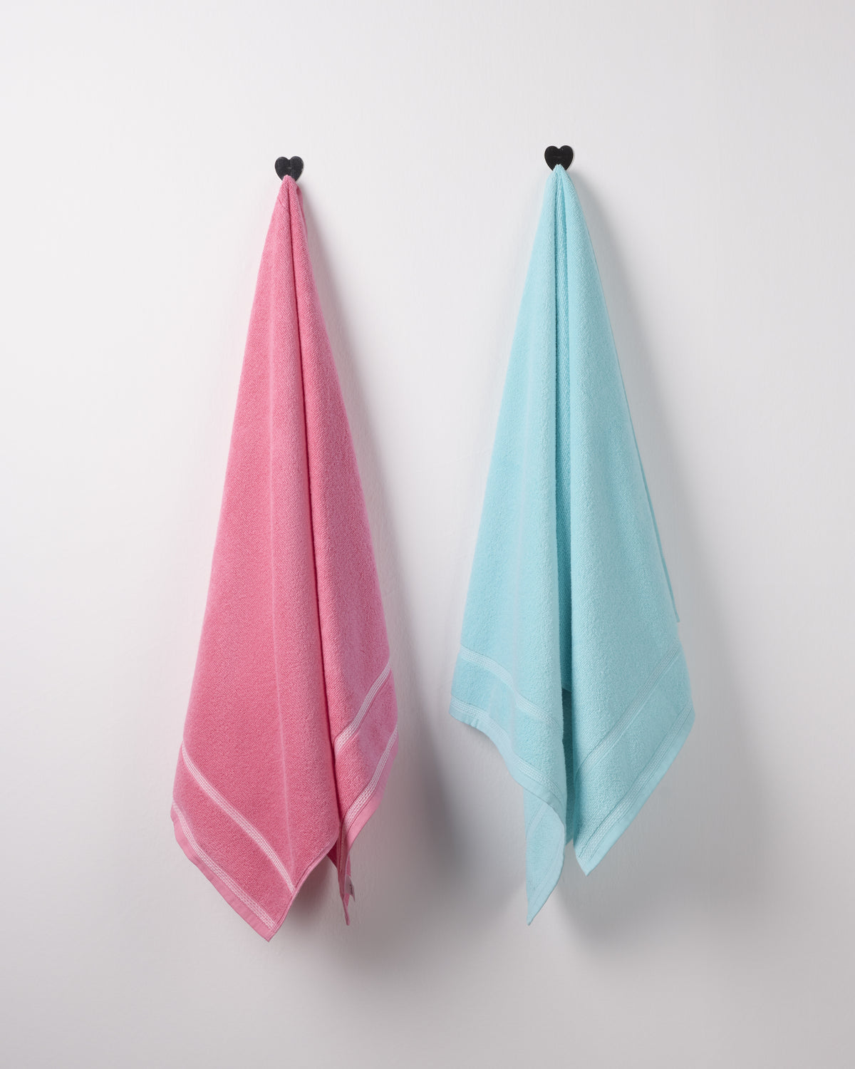 Zero Twist Cotton | Bath Towel (Pack of 2) | 350 GSM | Blue & Pink