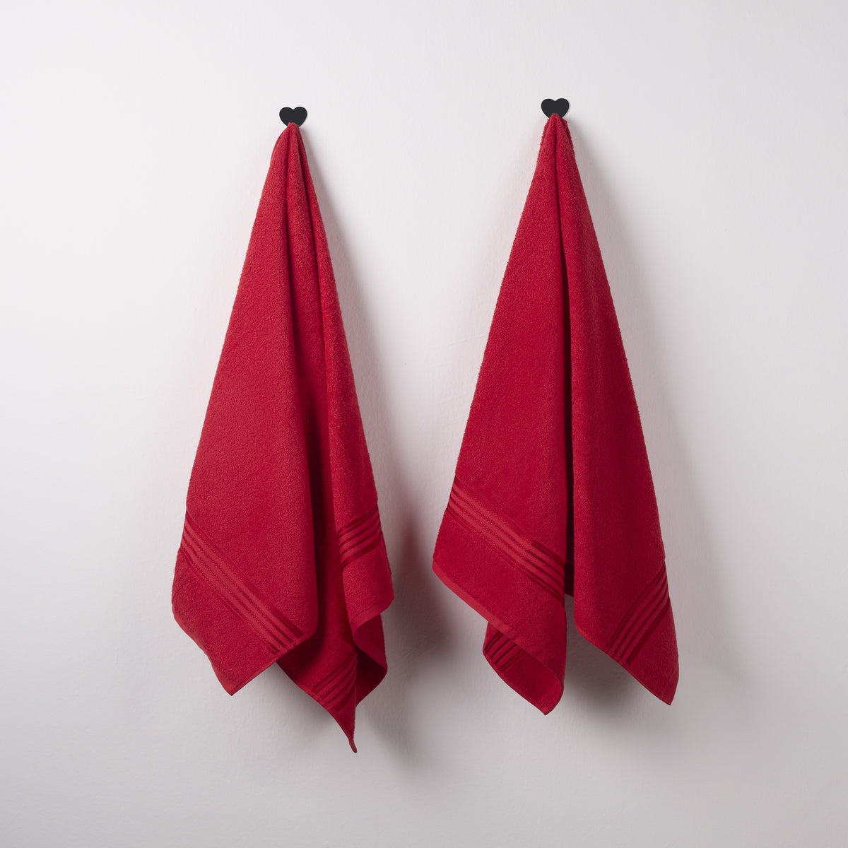 Classic Cotton|Bath Towel (Pack of 2) |380 GSM | Red