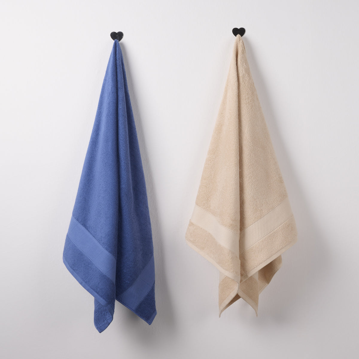 Bamboo Cotton | Bath Towel(Pack of 2) | 400 GSM | Nautical Blue & Desert Stone