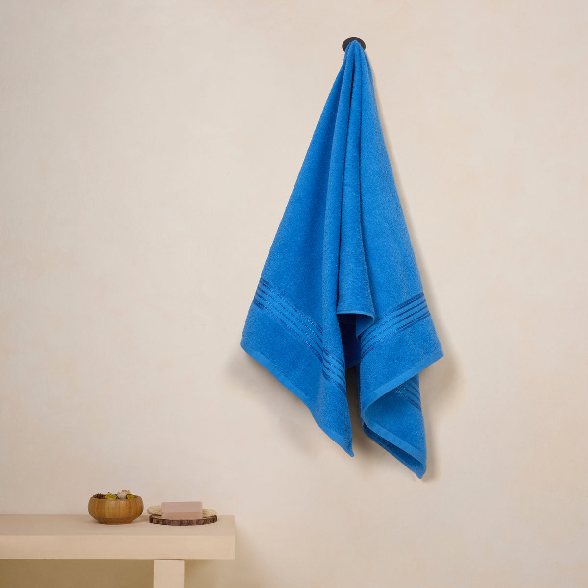 Classic Cotton|Bath Towel (Pack of 2) |380 GSM | Blue