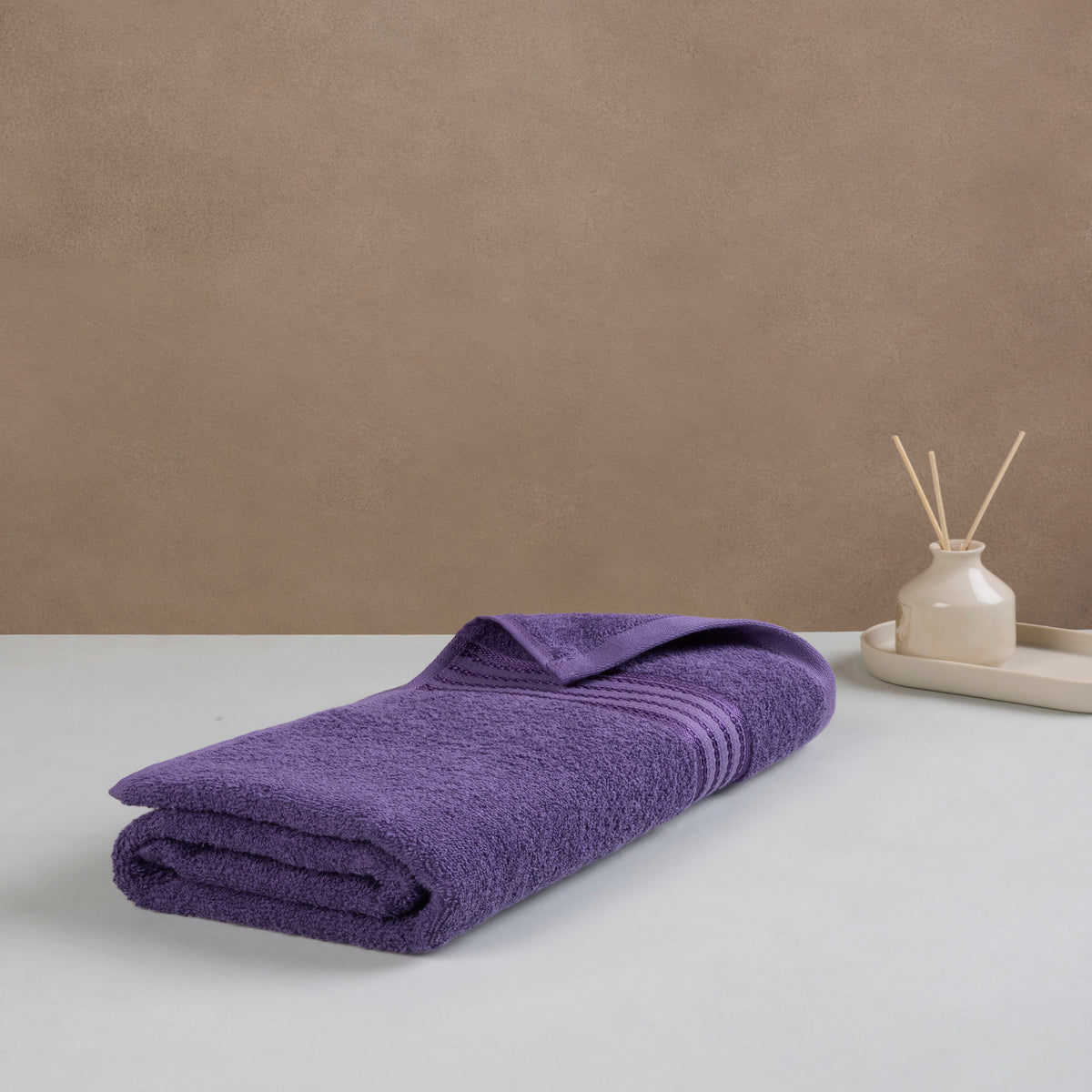 Classic Cotton|Bath Towel (Pack of 2) |380 GSM | Purple