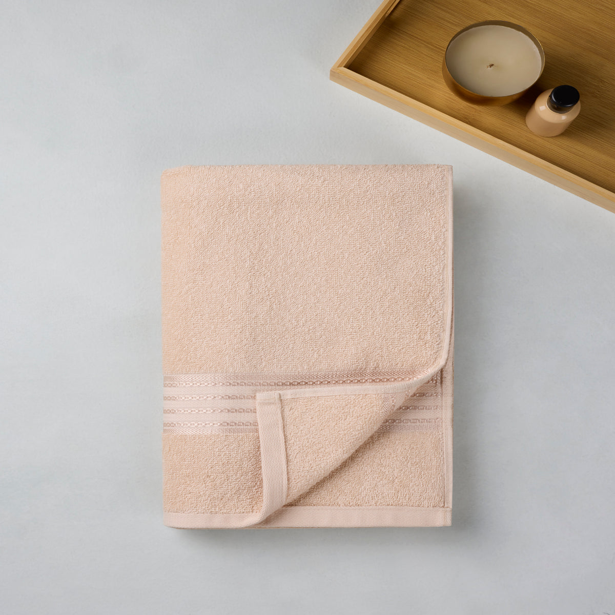 Classic Cotton|Bath Towel (Pack of 2) |380 GSM | Desert Sand