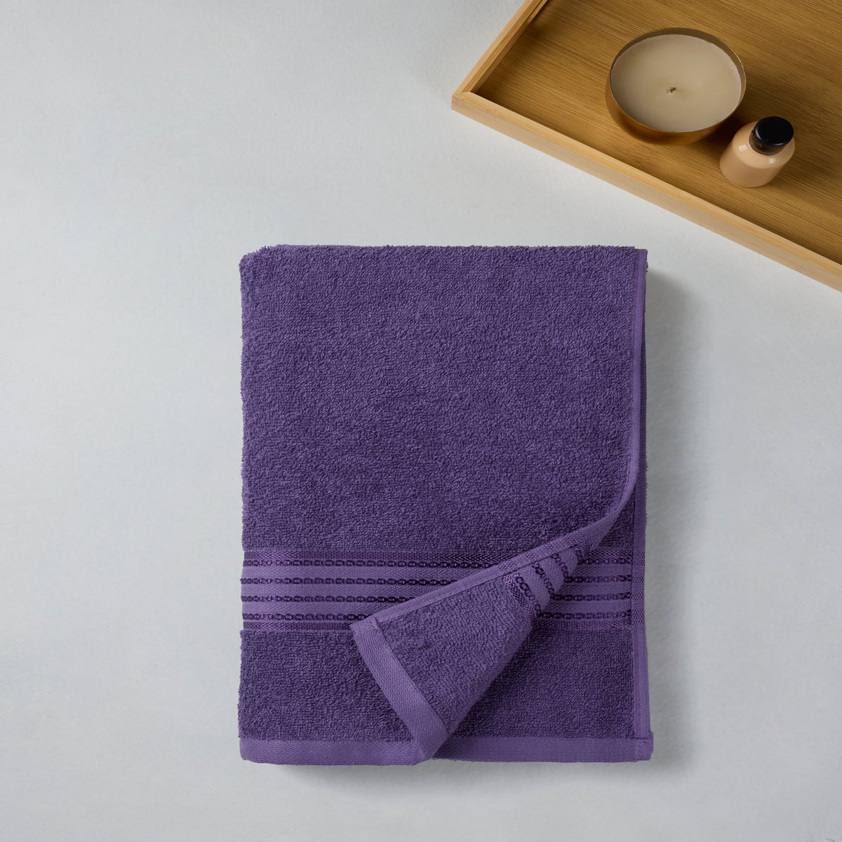 Classic Cotton|Bath Towel (Pack of 2) |380 GSM | Purple