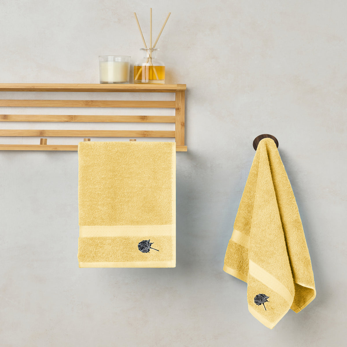 Elite Collection | Hand Towel(pack of 2) | 580 GSM | Yellow