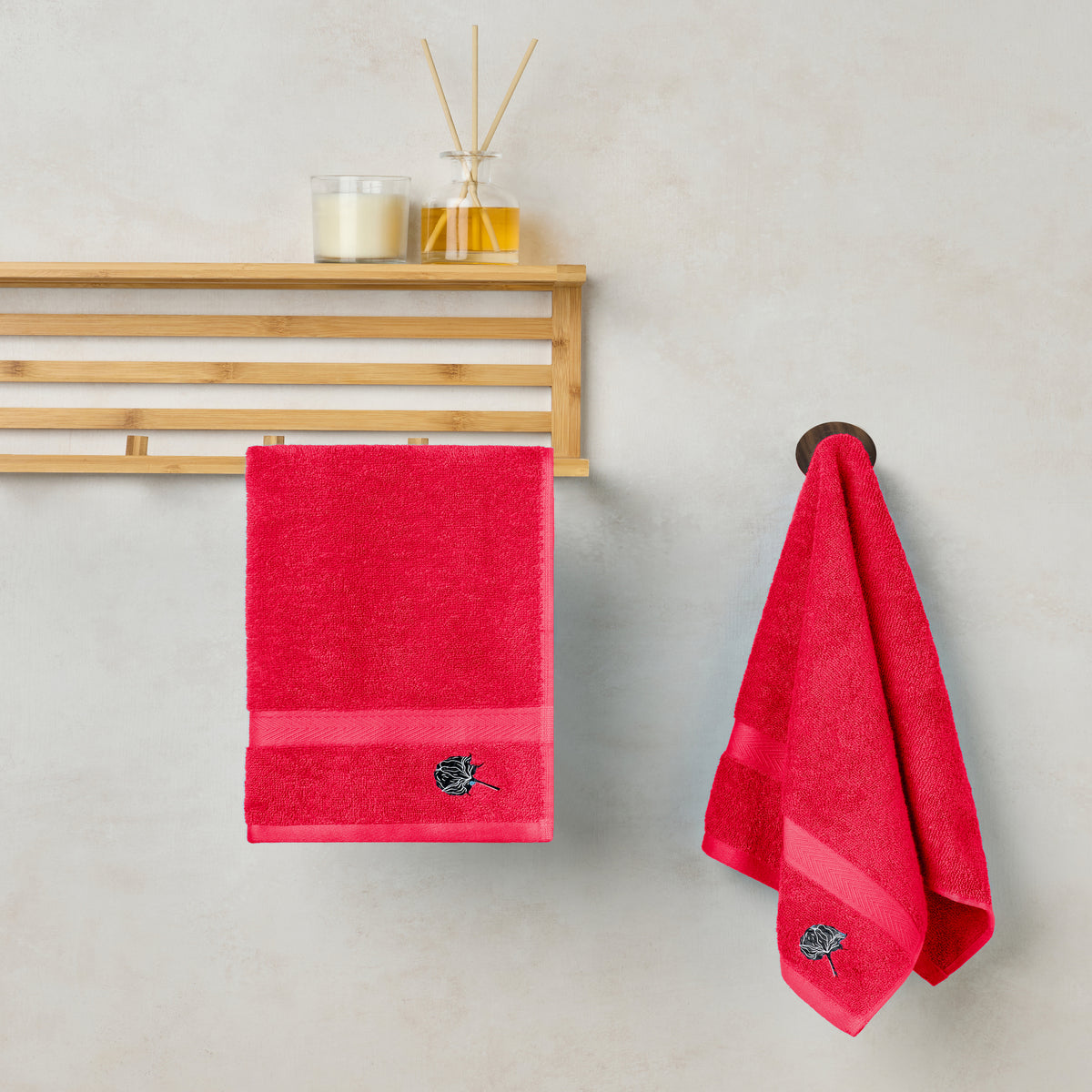 Elite Collection | Hand Towel(pack of 2) | 580 GSM | Red