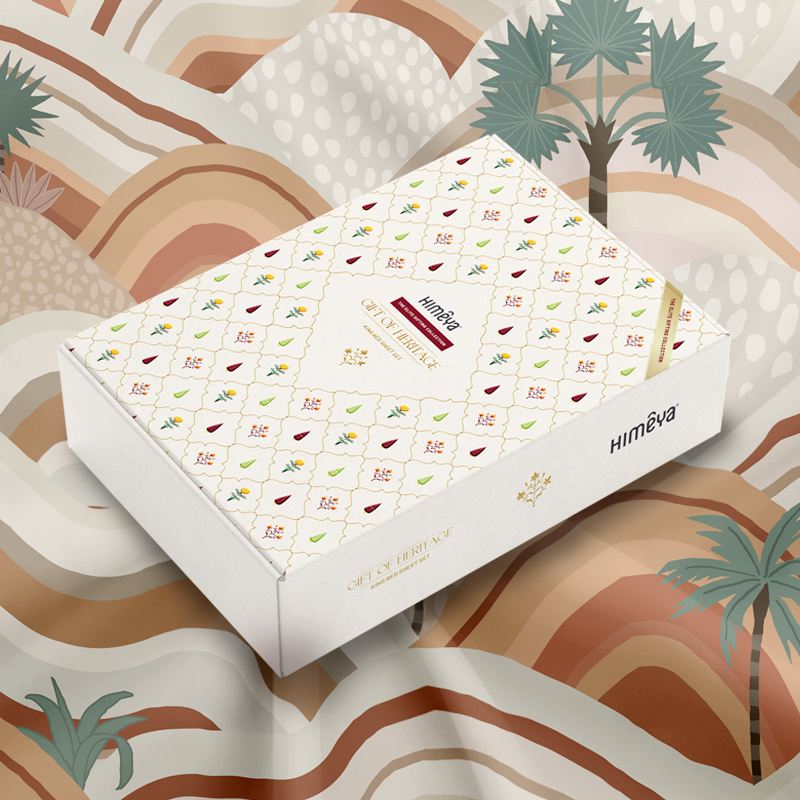 The Gifting Collection | King Bedsheet Set | 210 TC Cotton | Clay Red