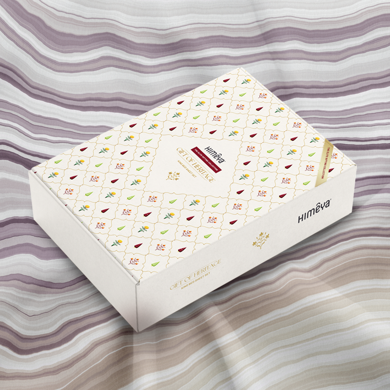 The Gifting Collection | King Bedsheet Set | 210 TC Cotton | Mauve Beige