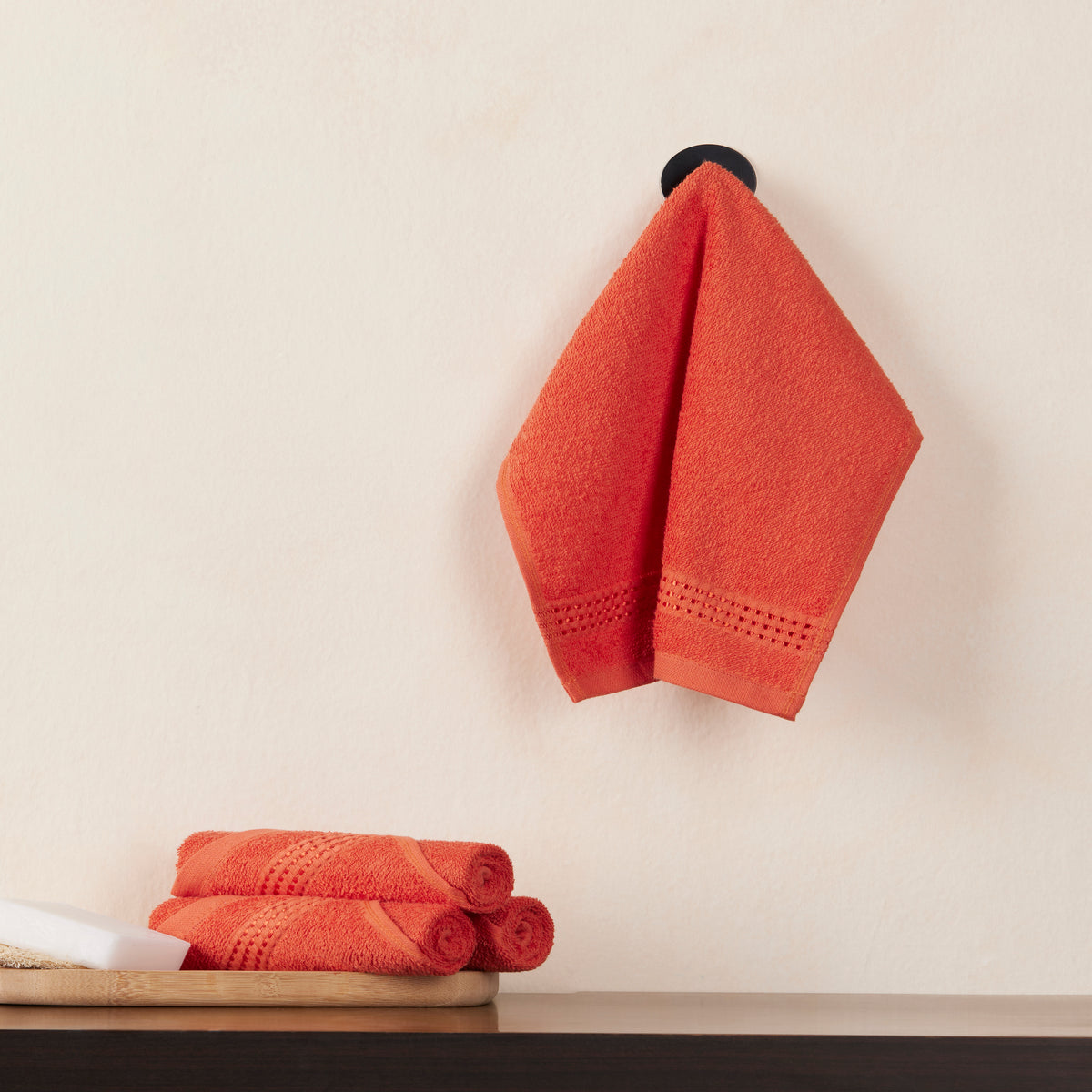 Comfort Collection | FaceTowel( Pack of 4)  320 GSM| Sunset Orange