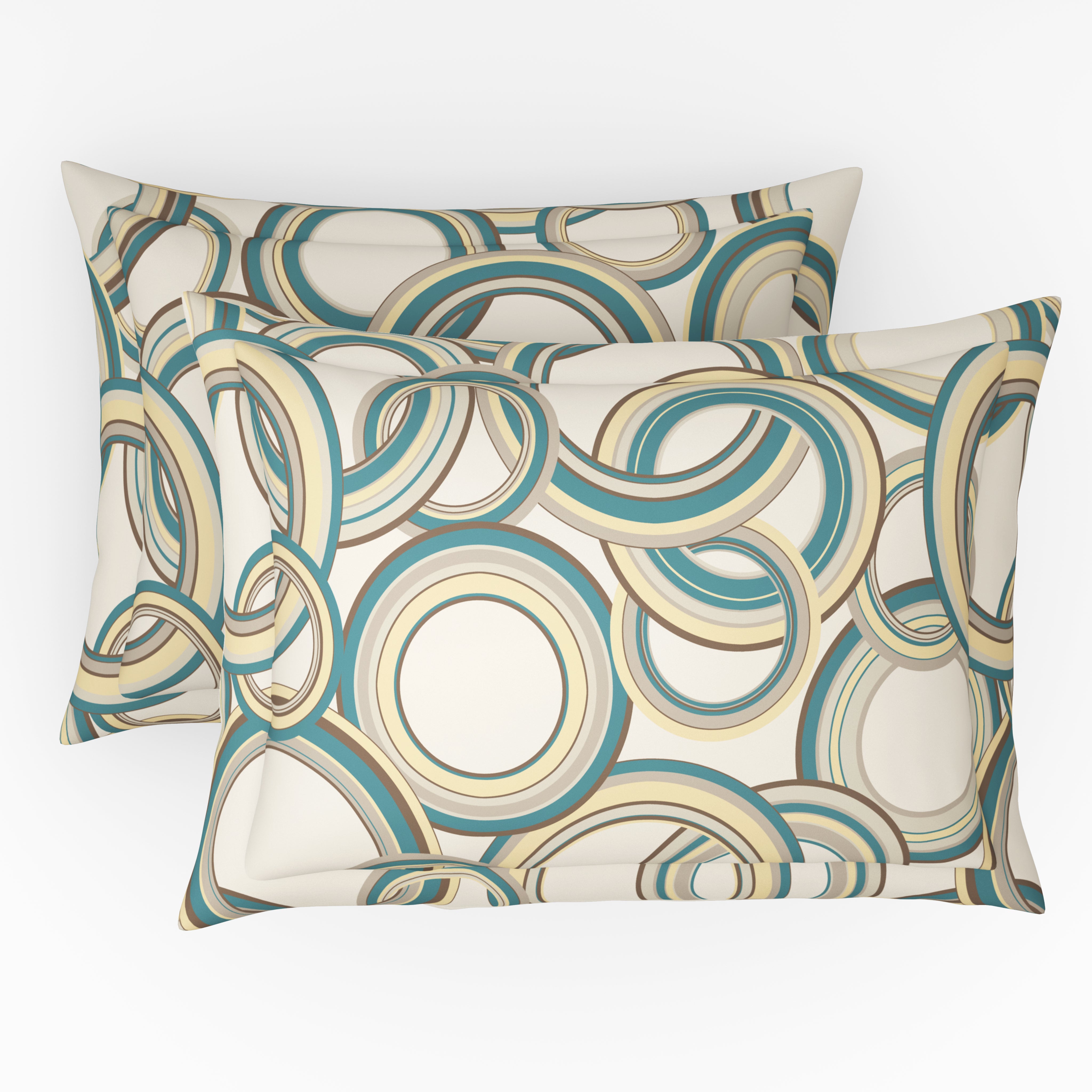 Comfort Collection, Bold & Beyond | Printed King Bedsheet Set | 120 TC Cotton - Neutral Teal by Himeya