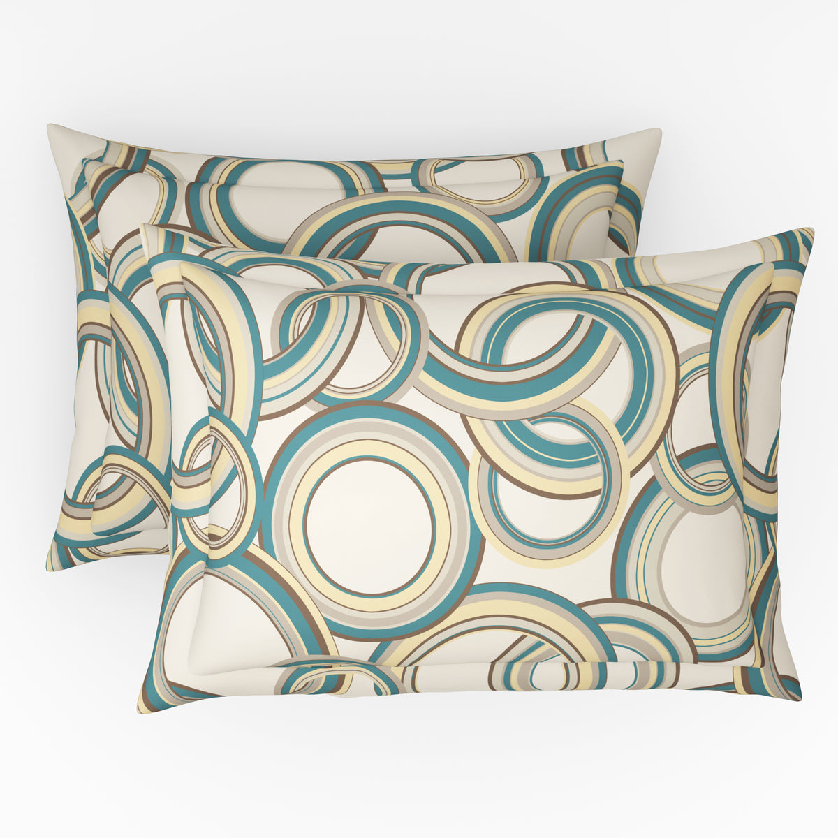 The Comfort Collection | Printed King Bedsheet Set | 120 TC Cotton | Neutral Teal