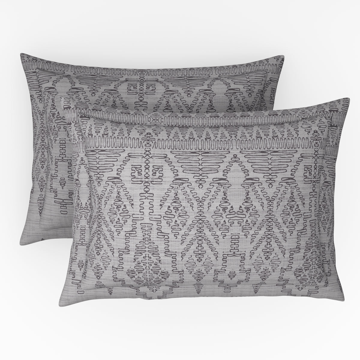 The Comfort Collection | Printed King Bedsheet Set | 144 TC Cotton | Slate Grey