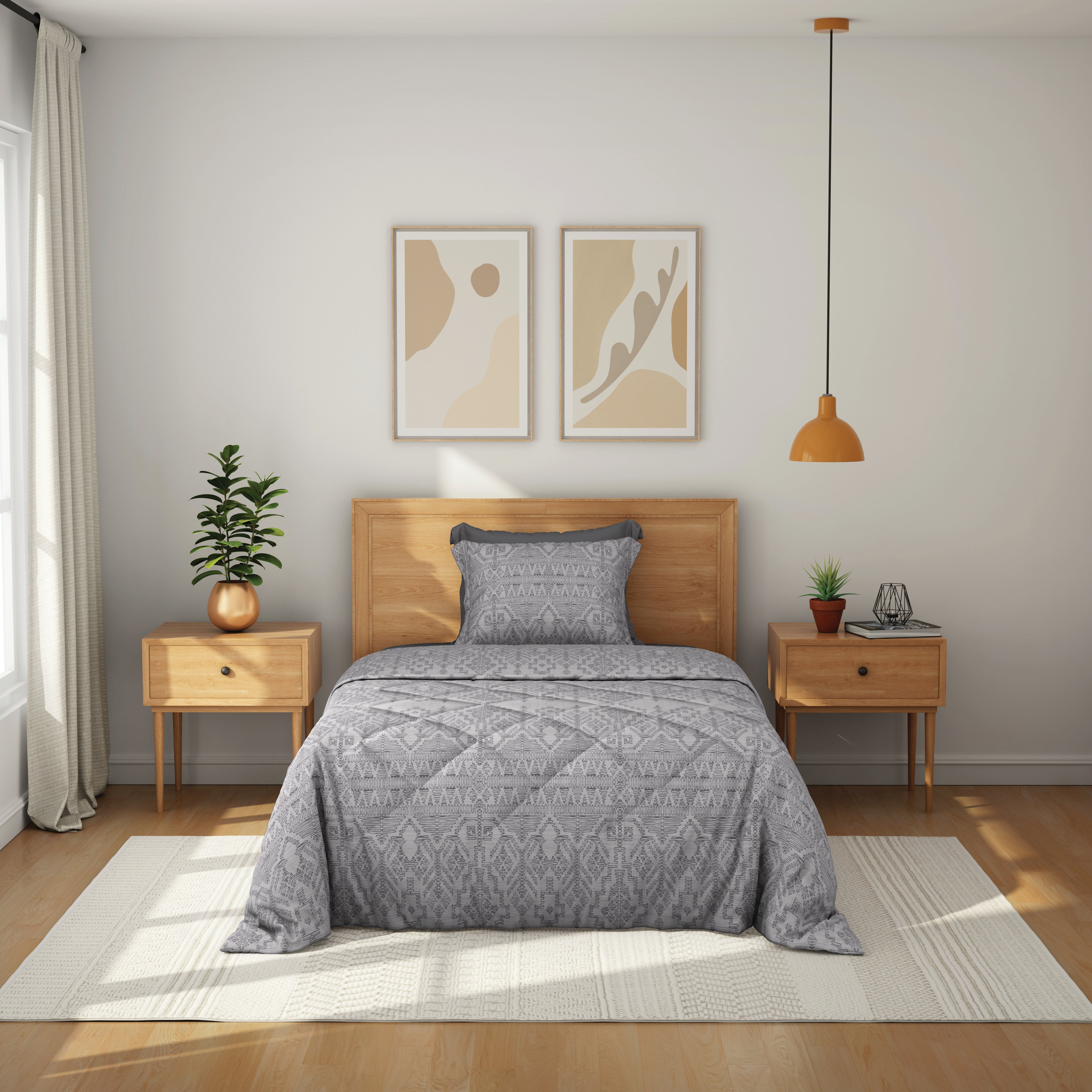 Comfort Collection, Classic | Single Comforter | 144 TC Cotton - Slate Grey - by Himeya