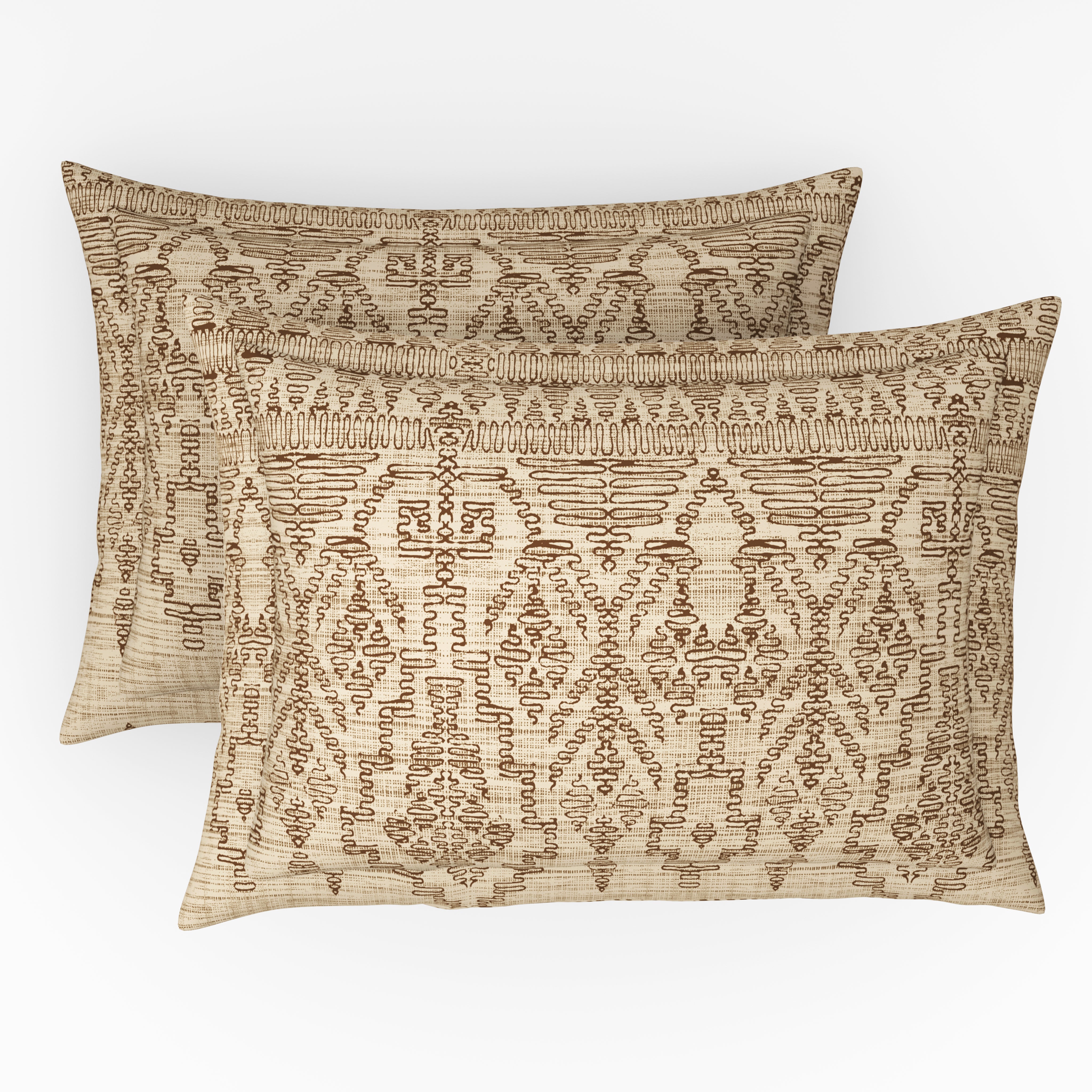 Comfort Collection, Classic | Printed King Bedsheet Set | 144 TC Cotton - Taupe Beige by Himeya