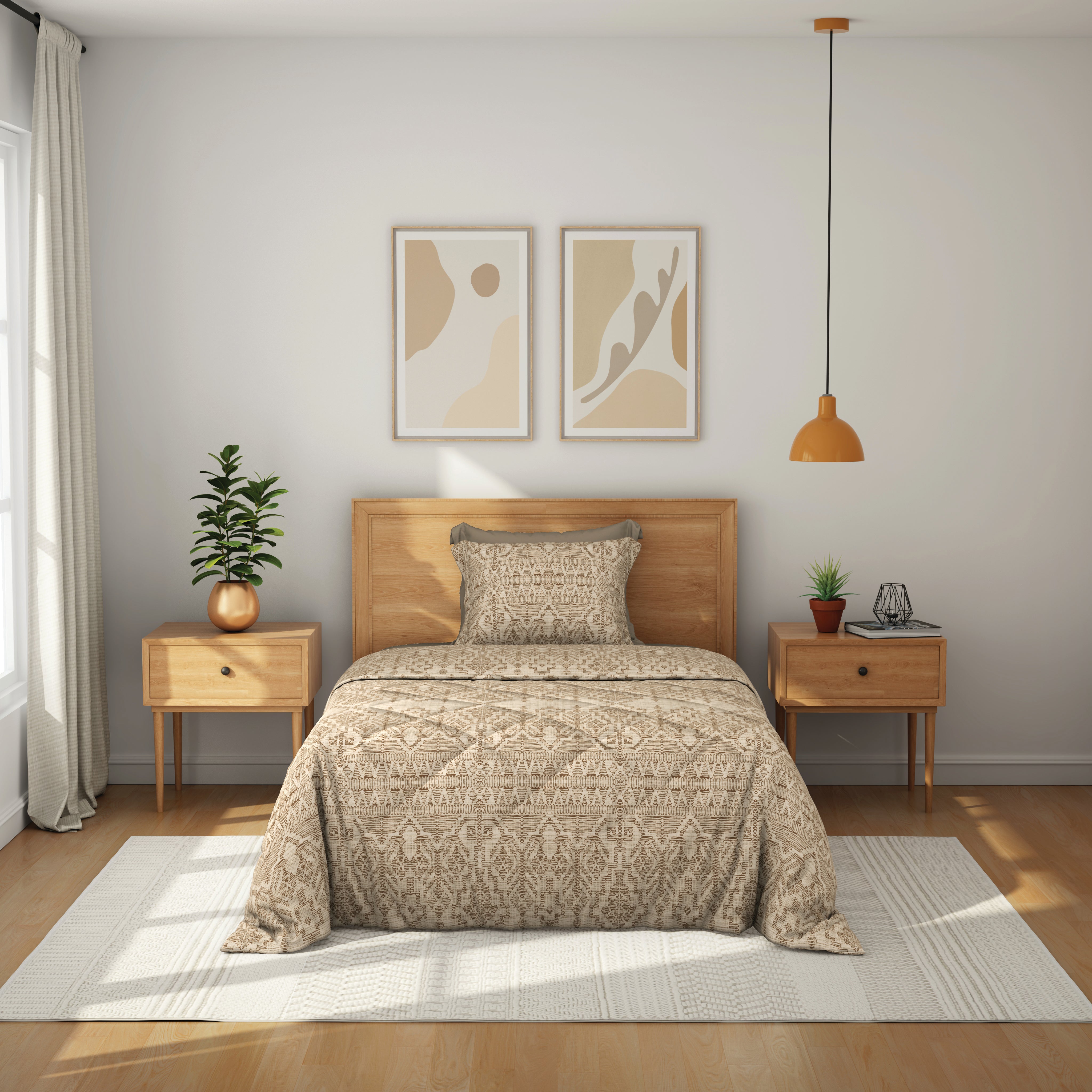 Comfort Collection, Classic | Single Comforter | 144 TC Cotton - Taupe Beige - by Himeya