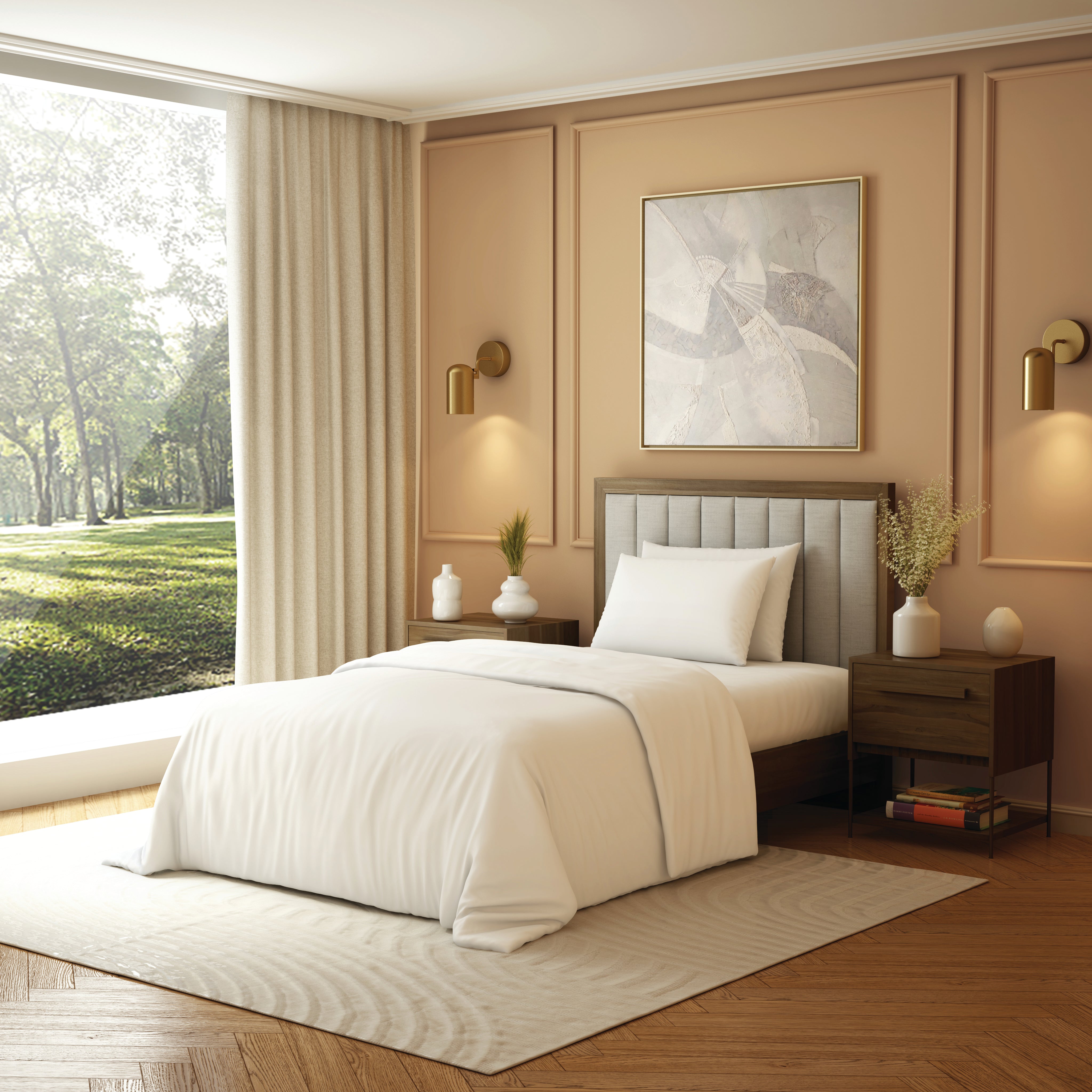 The Elite Collection, Elements | Solid Single Bedsheet Set | 190 TC Cotton - Jasmine Bud