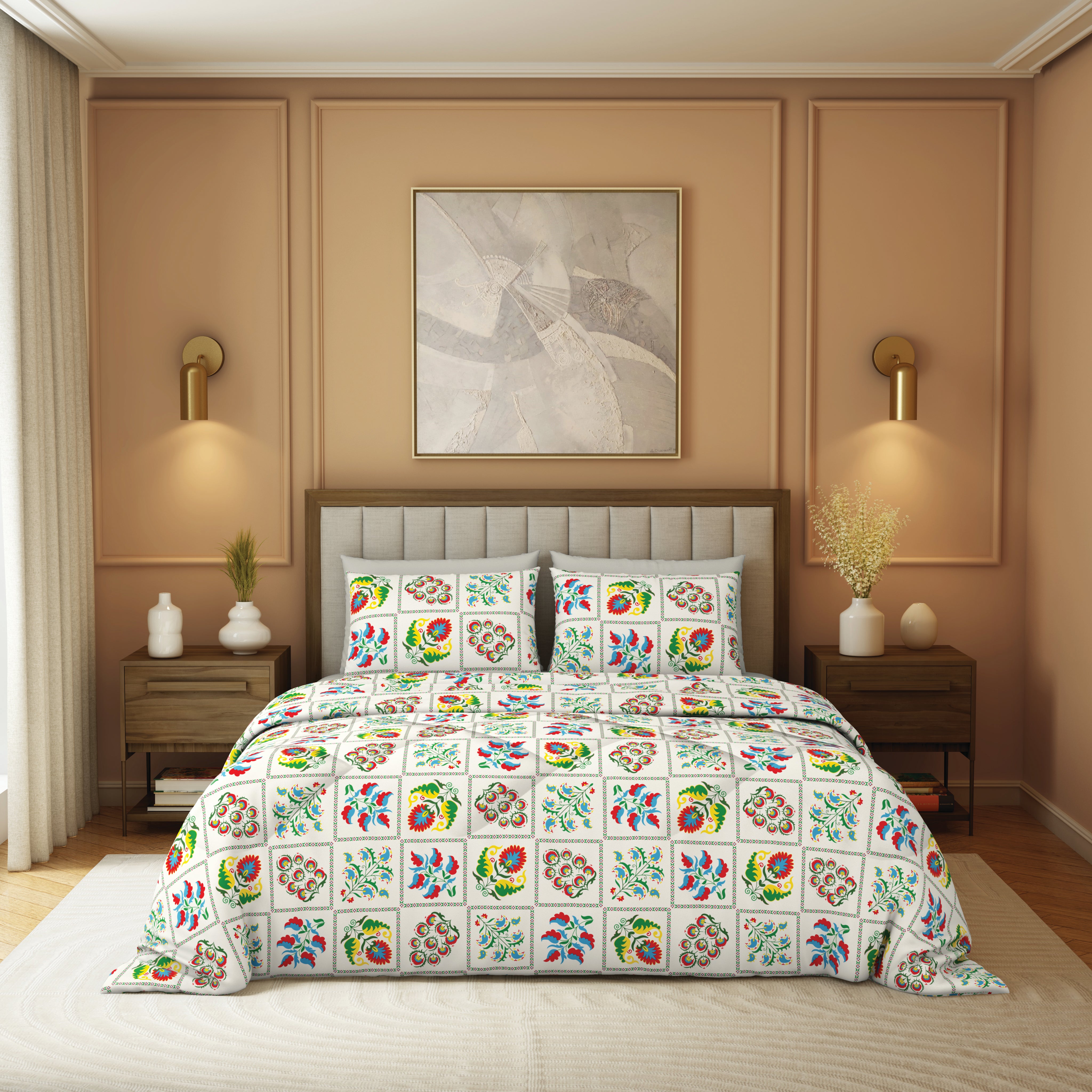 Elite Collection, Heritage | Double Comforter | 180 TC Cotton - Winter White - by Himeya