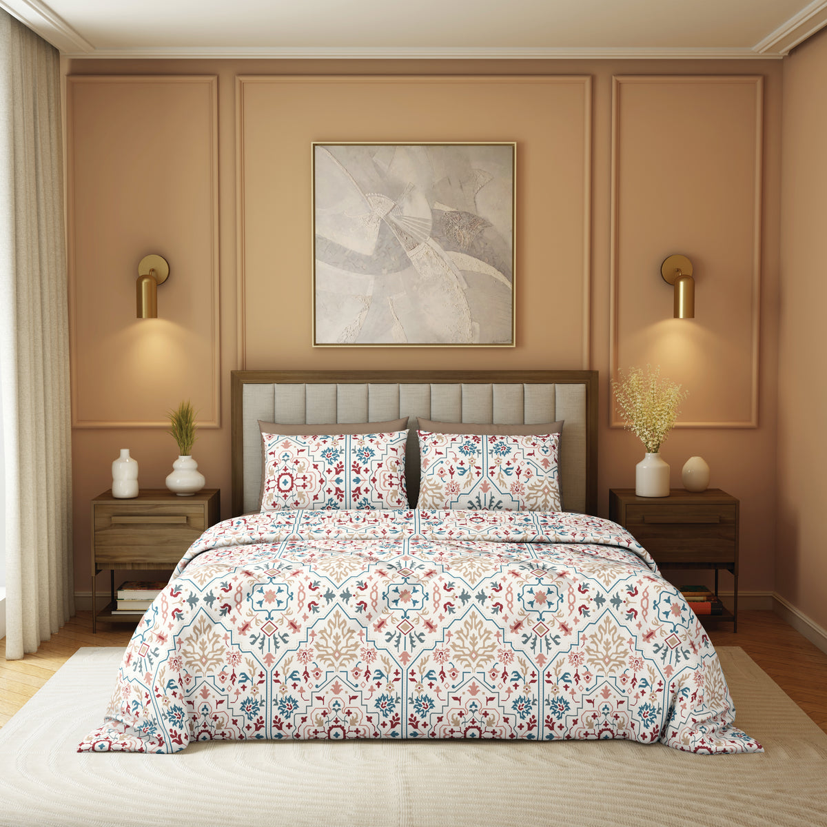 Elite Collection, Heritage | Double Comforter | 180 TC Cotton - Dusky Coral - by Himeya