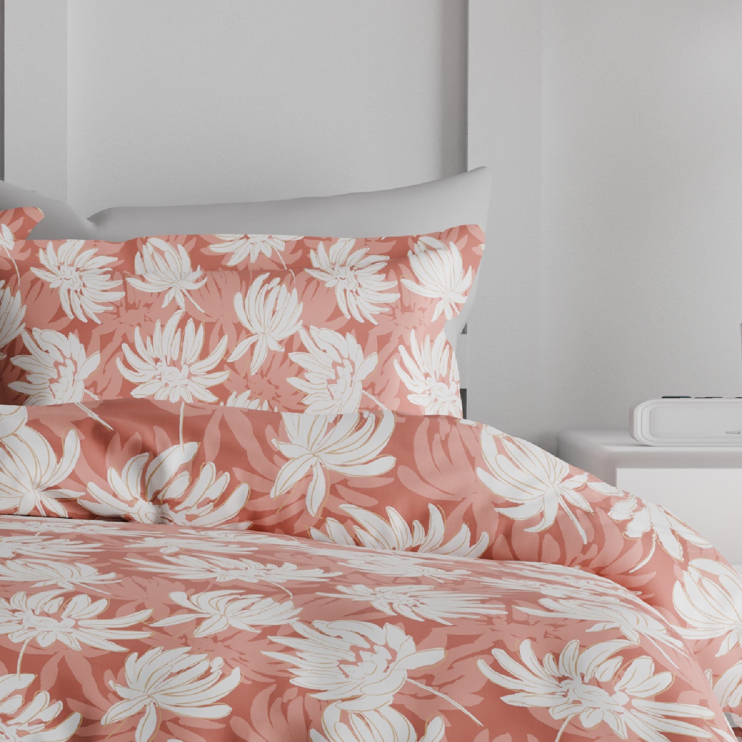 The Comfort Collection | Printed King Bedsheet Set | 120 TC Cotton | Rosewood