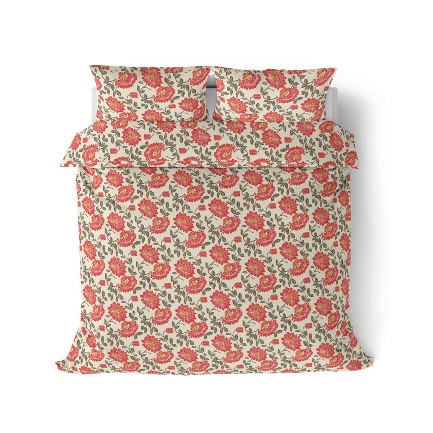 The Comfort Collection | Printed King Bedsheet Set | 120 TC Cotton | Pink Sorbet