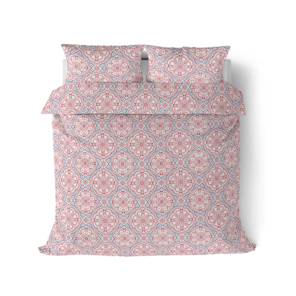 The Comfort Collection | Printed King Bedsheet Set | 144 TC Cotton | Fuchsia Pink