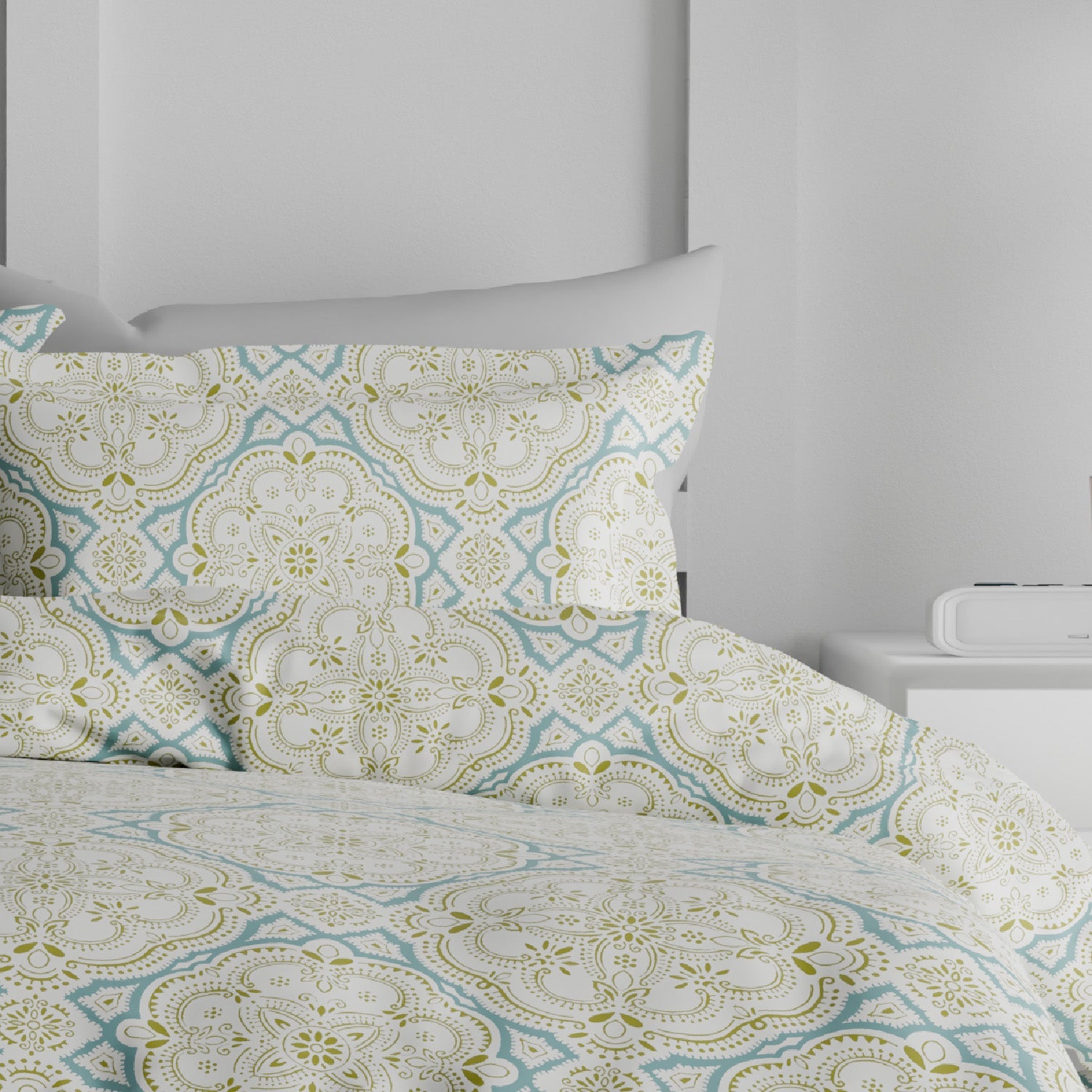 Comfort Collection, Classic | Printed King Bedsheet Set | 144 TC Cotton - Lime Green by Himeya