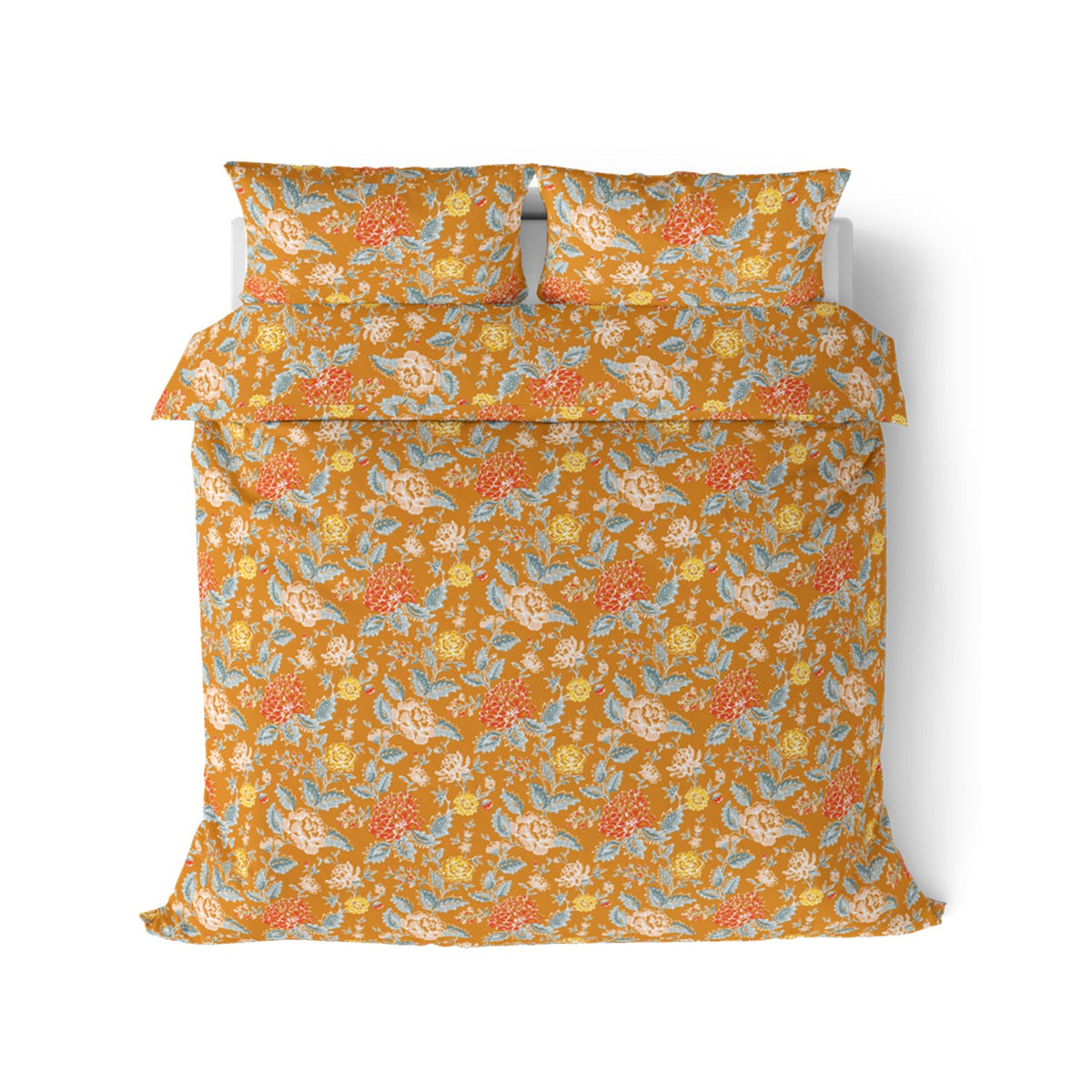 The Comfort Collection | Printed King Bedsheet Set | 144 TC Cotton | Amber