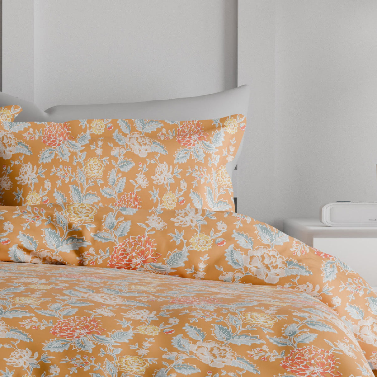 The Comfort Collection | Printed King Bedsheet Set | 144 TC Cotton | Amber