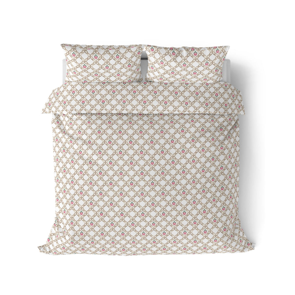 The Comfort Collection | Printed King Bedsheet Set | 144 TC Cotton | Peach Nectar