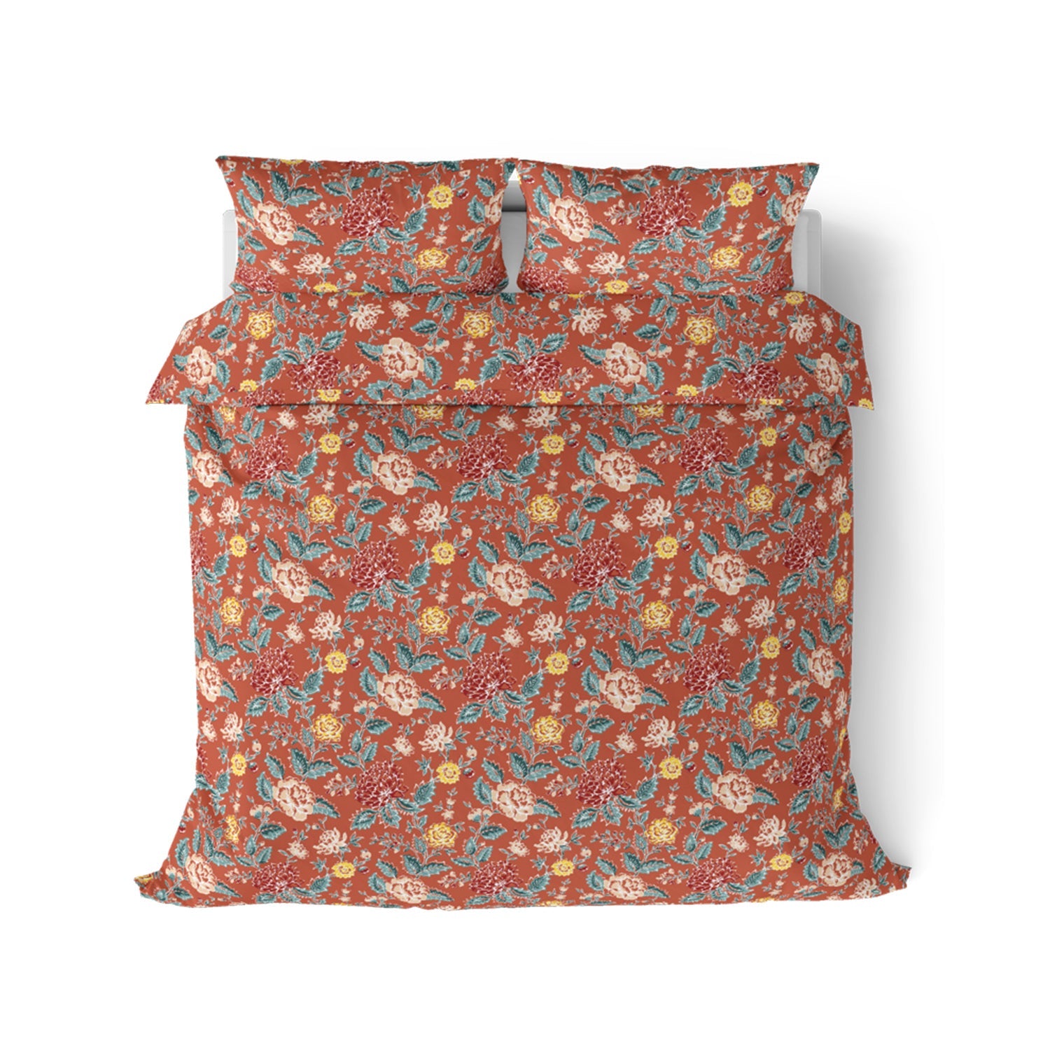 Comfort Collection, Classic | Printed King Bedsheet Set | 144 TC Cotton - Garnet Red by Himeya