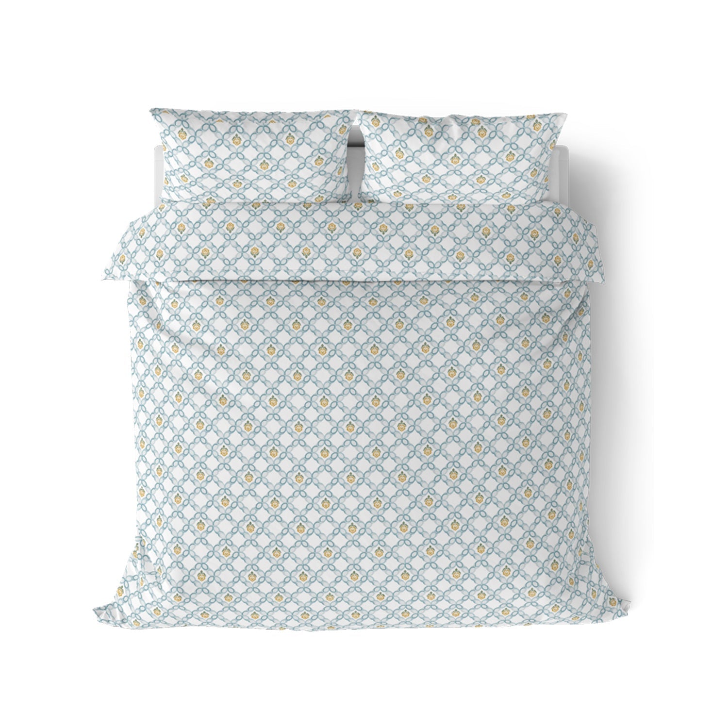 Comfort Collection, Classic | Printed King Bedsheet Set | 144 TC Cotton - Cashmere Blue by Himeya