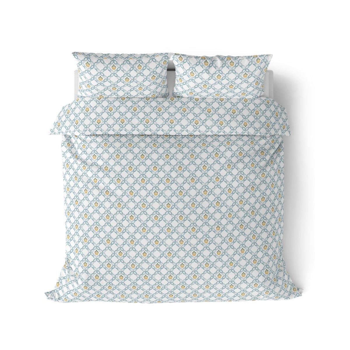 The Comfort Collection | Printed King Bedsheet Set | 144 TC Cotton | Cashmere Blue