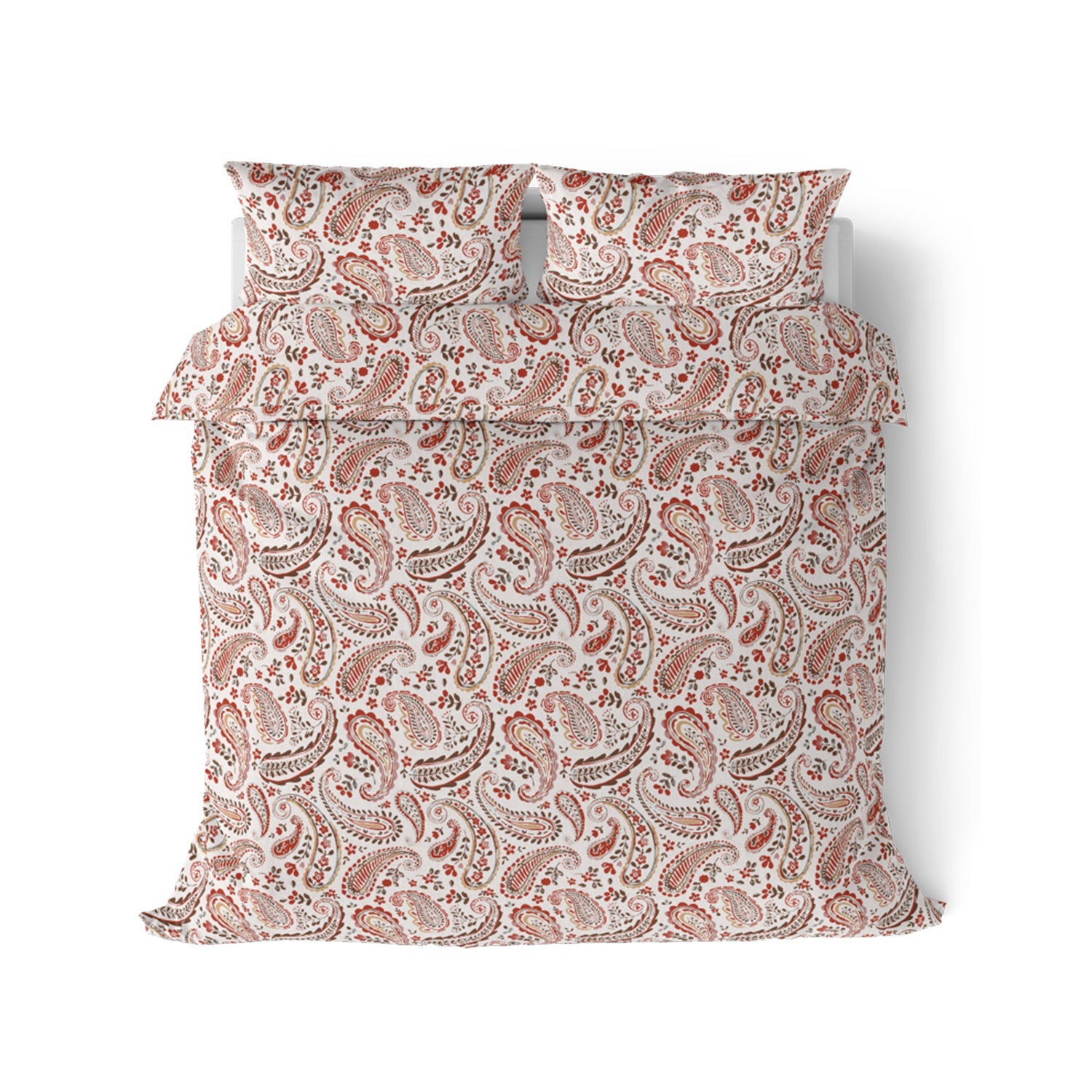 Comfort Collection, Classic | Printed King Bedsheet Set | 144 TC Cotton - Ruby Rust by Himeya