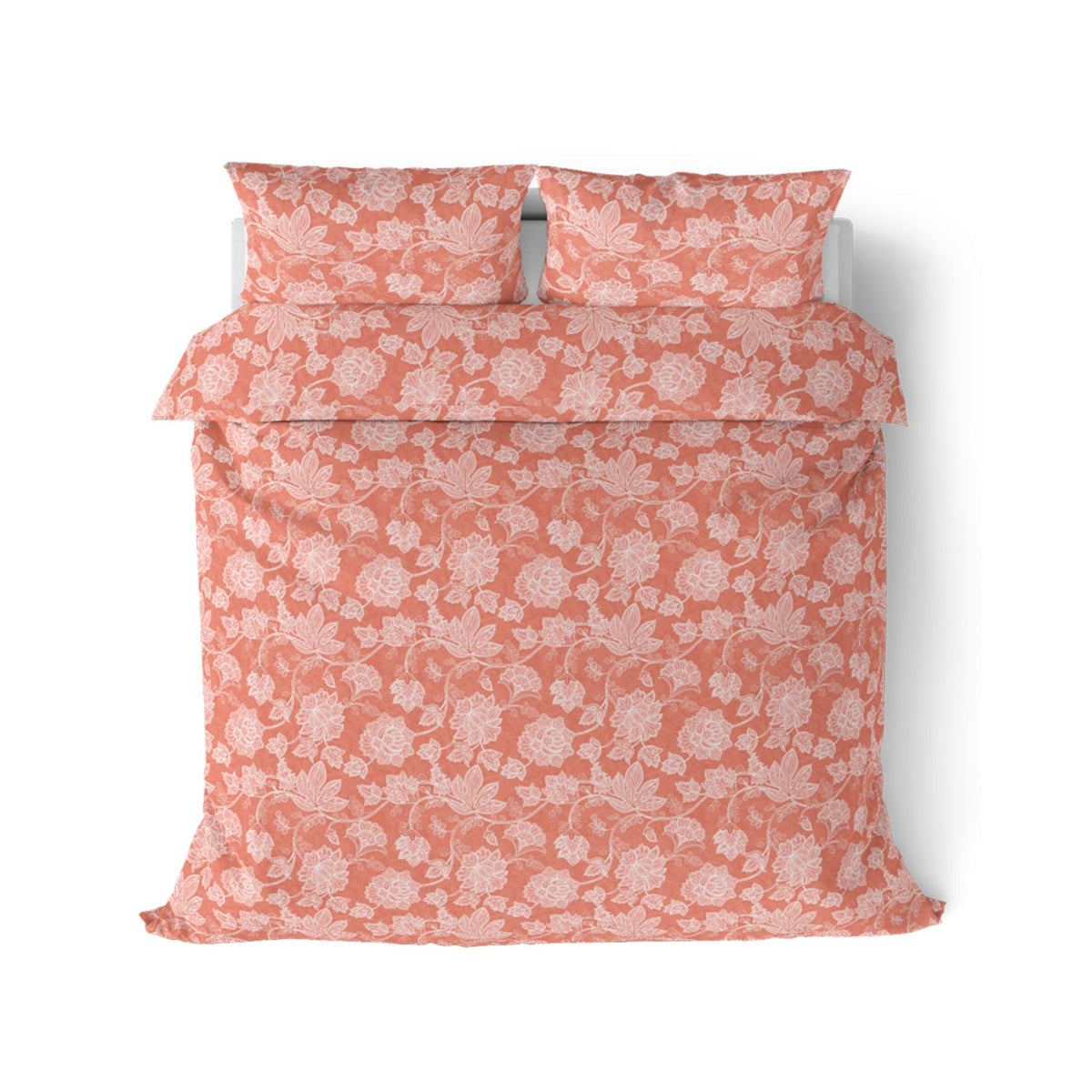 The Comfort Collection | Printed King Bedsheet Set | 144 TC Cotton | Rose
