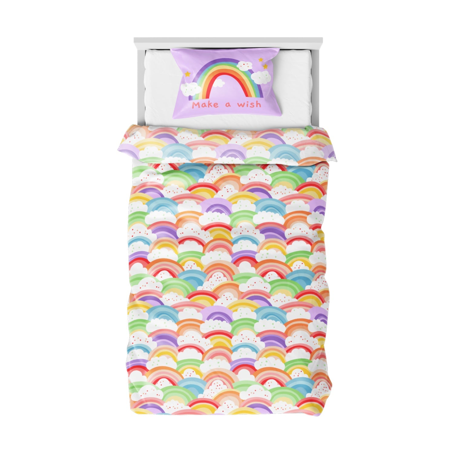 The Play Collection | Printed Double Bedsheet Set | 180 TC Cotton | Candy Clouds