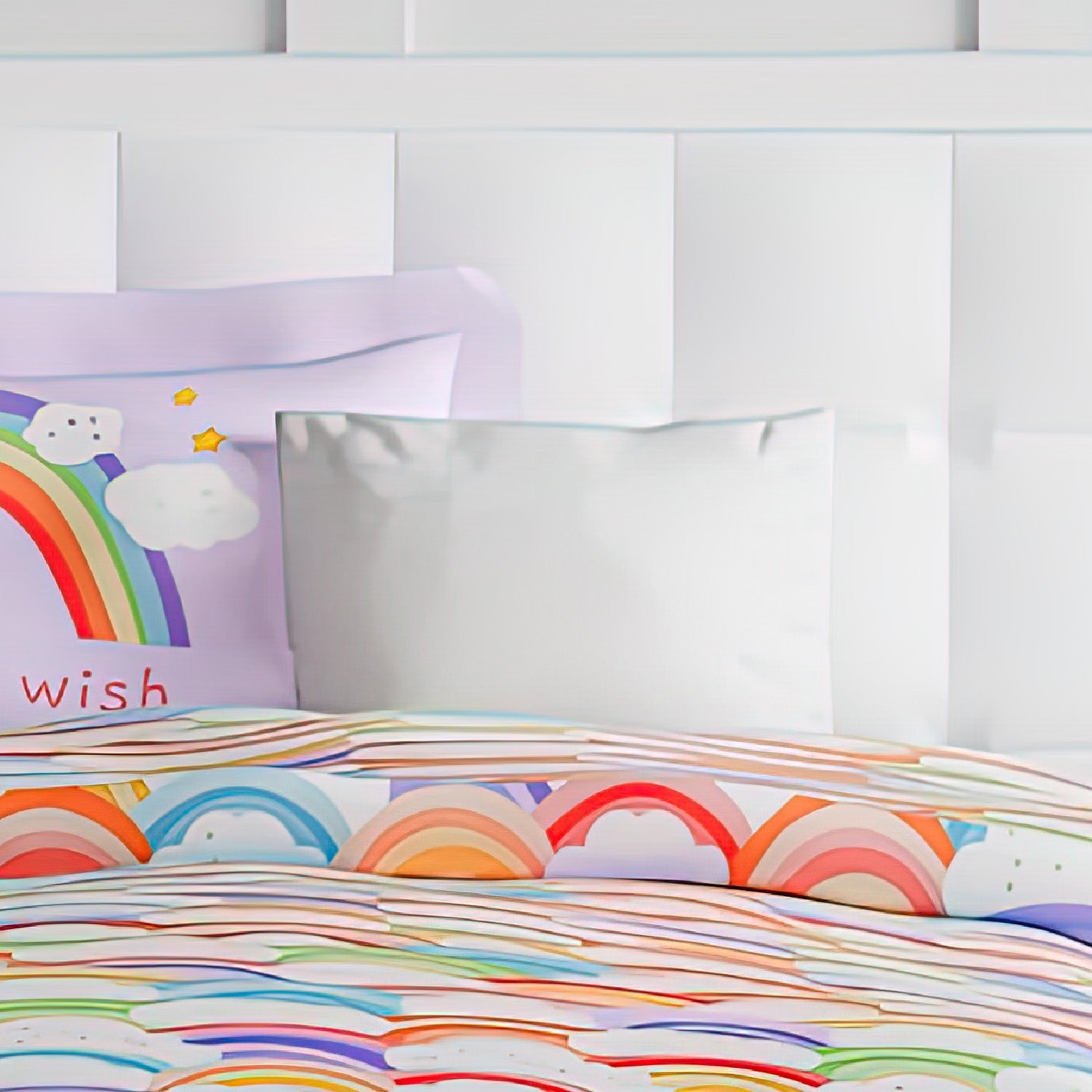 The Play Collection | Printed Double Bedsheet Set | 180 TC Cotton | Candy Clouds