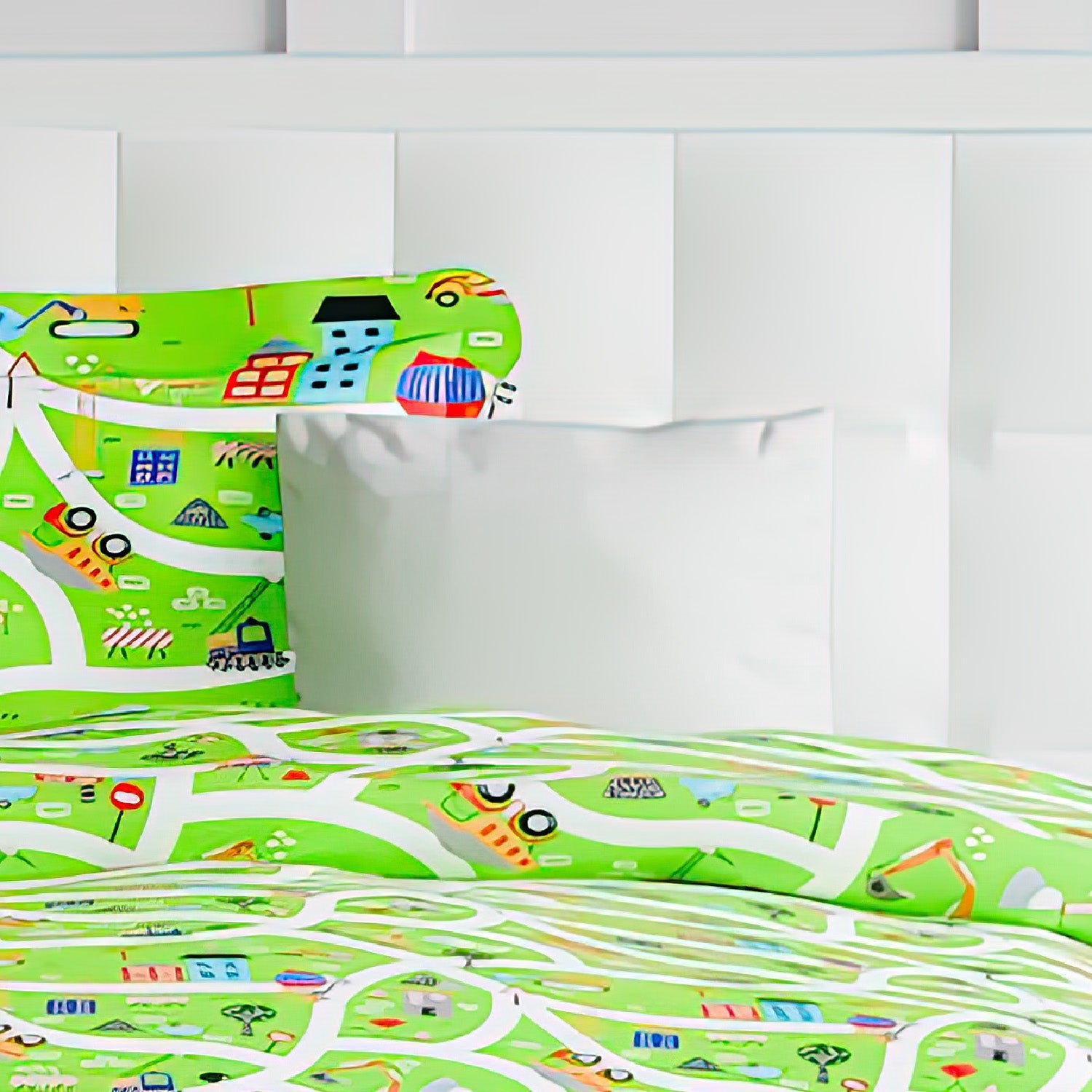 The Play Collection | Printed Double Bedsheet Set | 180 TC Cotton | City Life