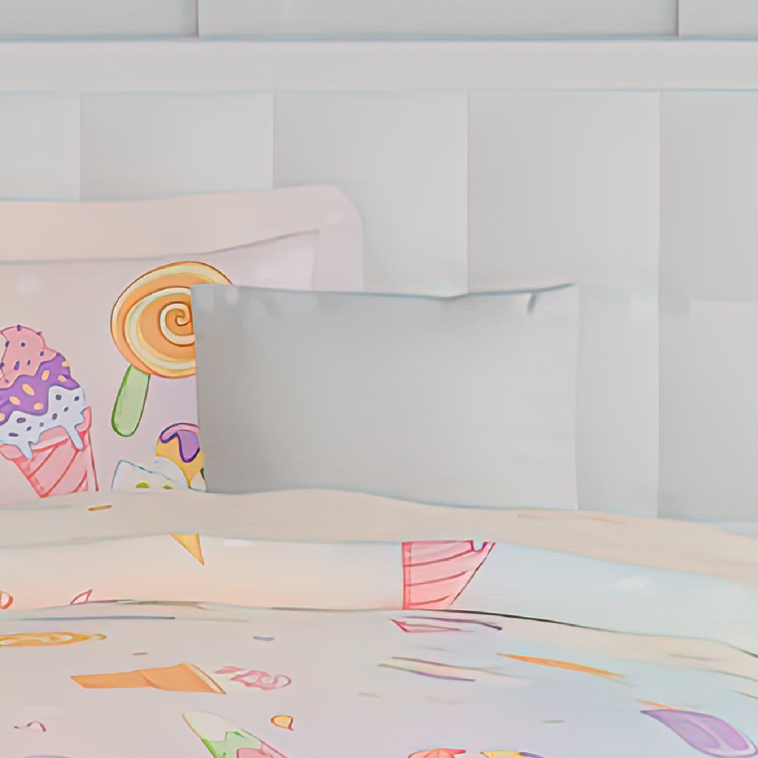 The Play Collection | Printed Double Bedsheet Set | 180 TC Cotton | Icecream Sundae