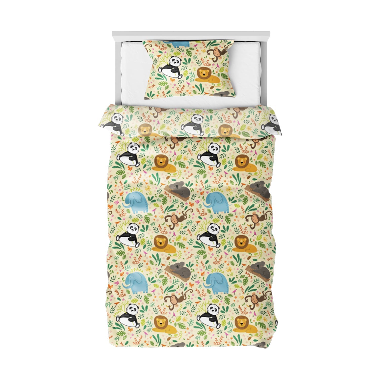 The Play Collection | Printed Double Bedsheet Set | 180 TC Cotton | Jungle Days