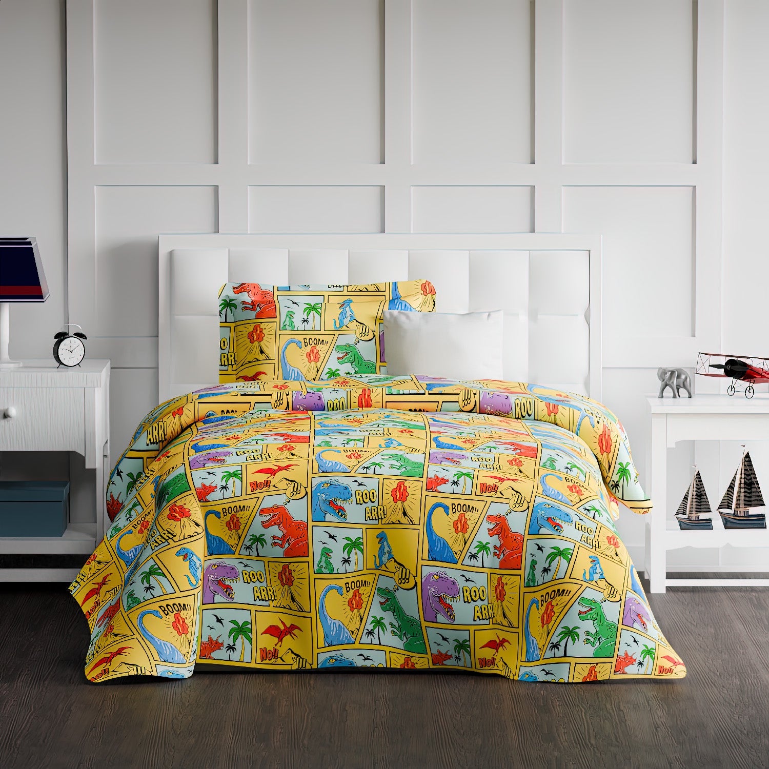 The Play Collection | Printed Double Bedsheet Set | 180 TC Cotton | Roar