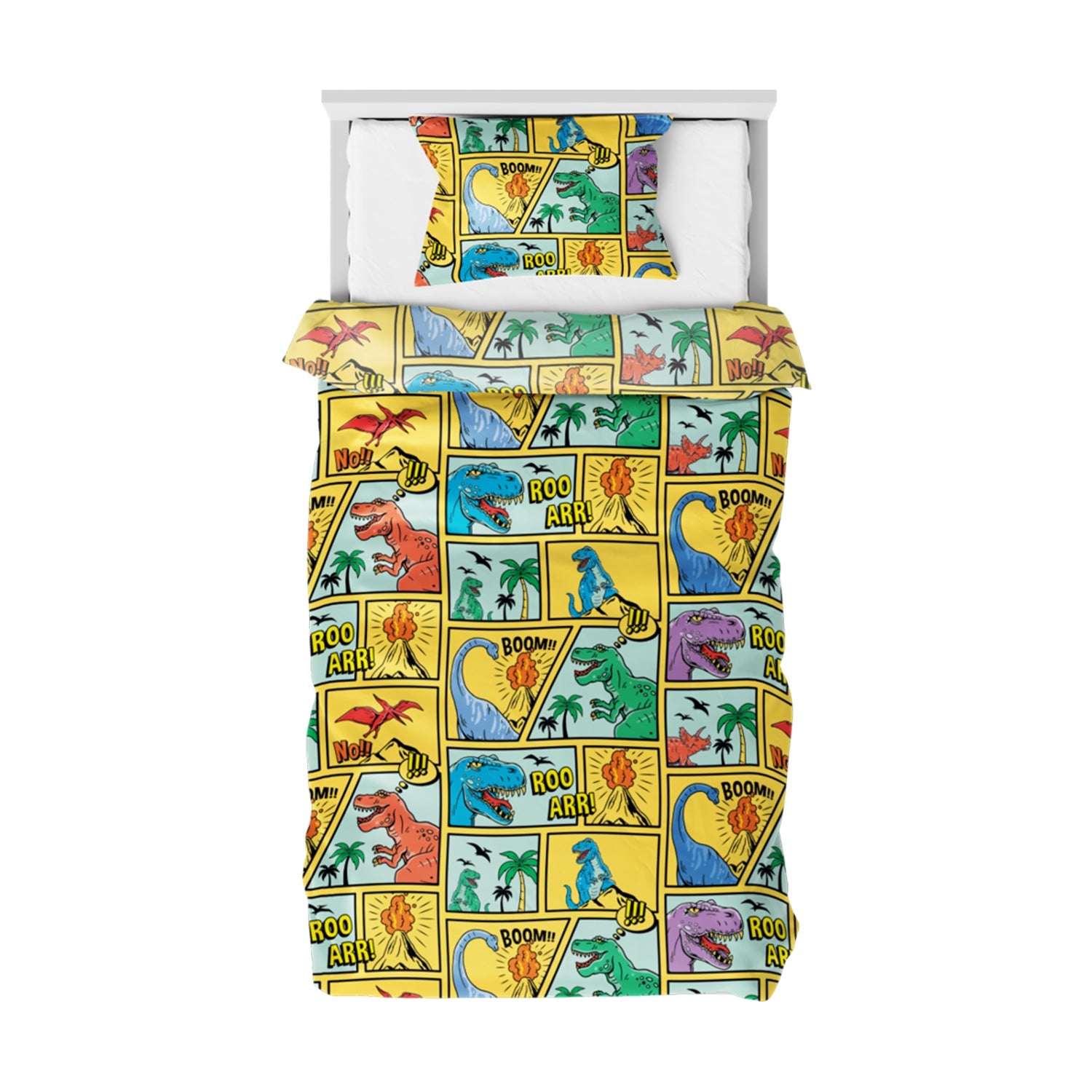 The Play Collection | Printed Double Bedsheet Set | 180 TC Cotton | Roar