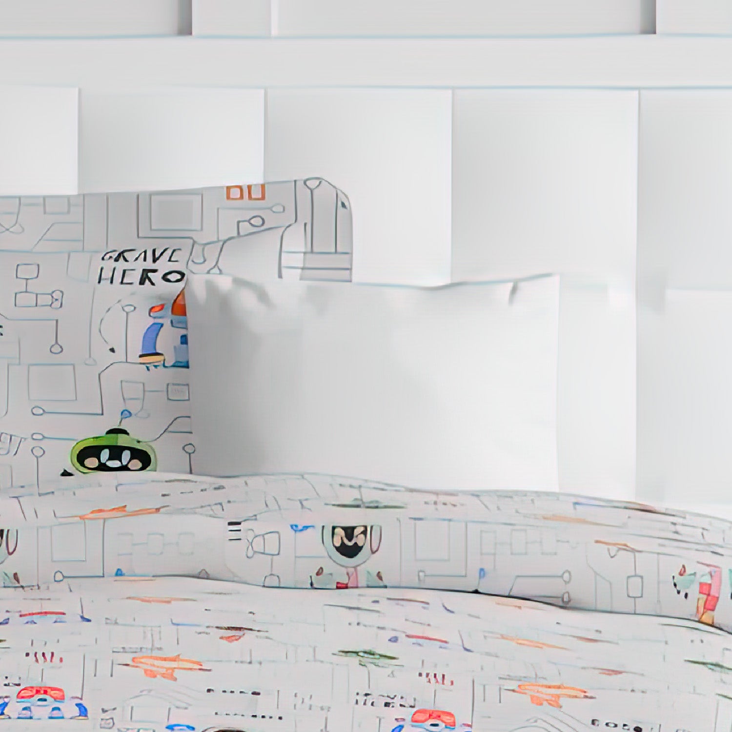 The Play Collection | Printed Double Bedsheet Set | 180 TC Cotton | Robo