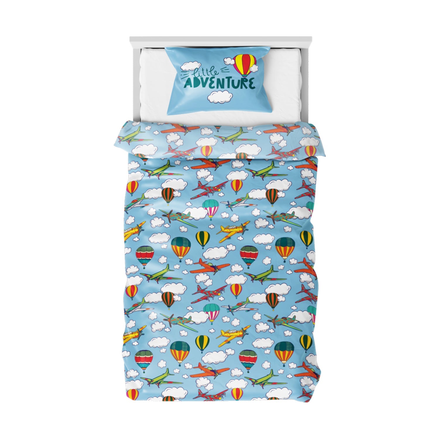 The Play Collection | Printed Double Bedsheet Set | 180 TC Cotton | Sky Above