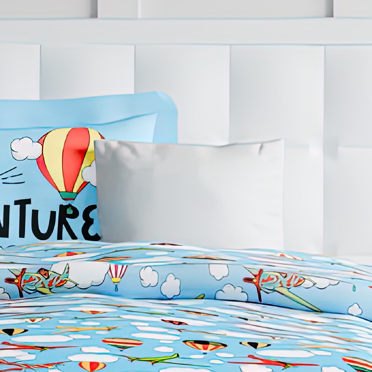 The Play Collection | Printed Double Bedsheet Set | 180 TC Cotton | Sky Above