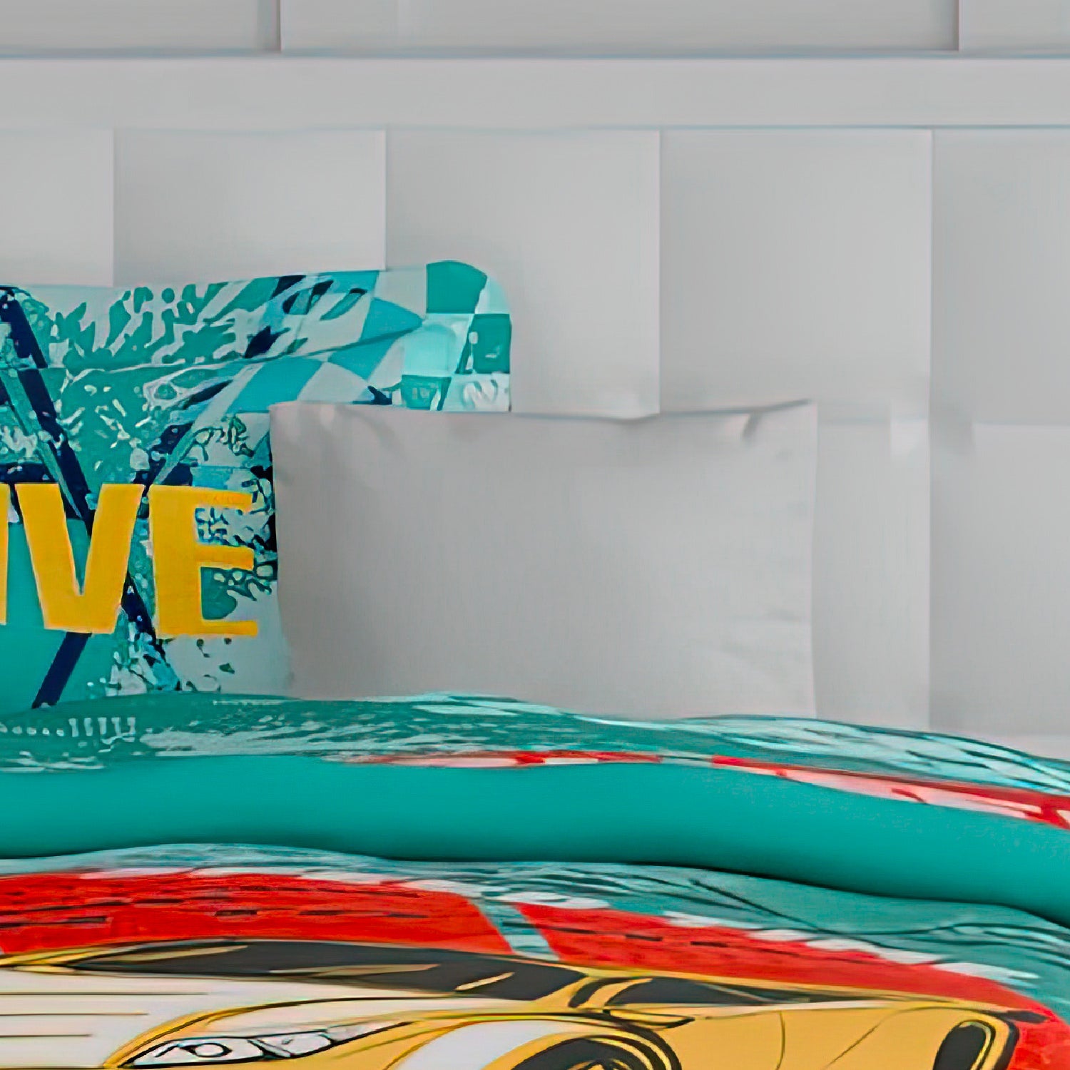 The Play Collection | Printed Double Bedsheet Set | 180 TC Cotton | Speed Time