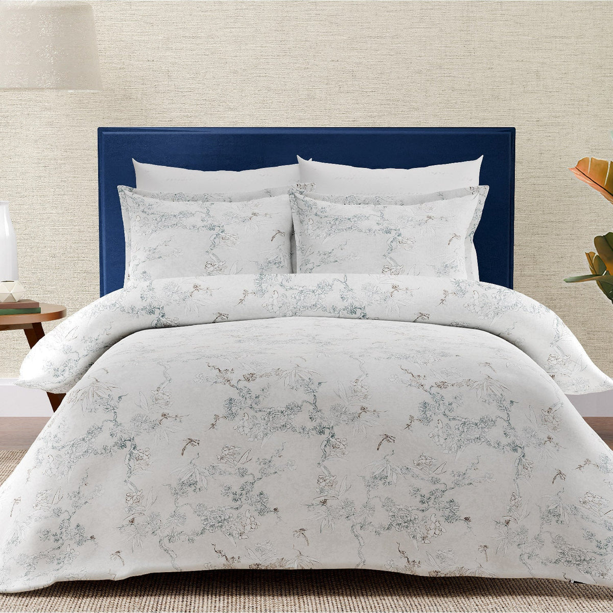 The Royale Collection | King Bedsheet Set | 300 TC Cotton | Cloud Gray